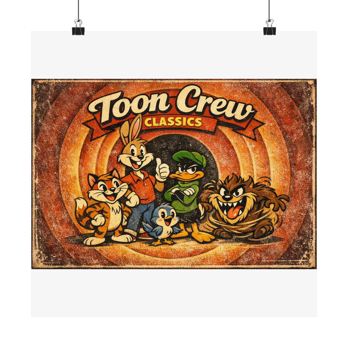 Toon Crew Classics Matte Poster — Vintage Cartoon Horizontal Print