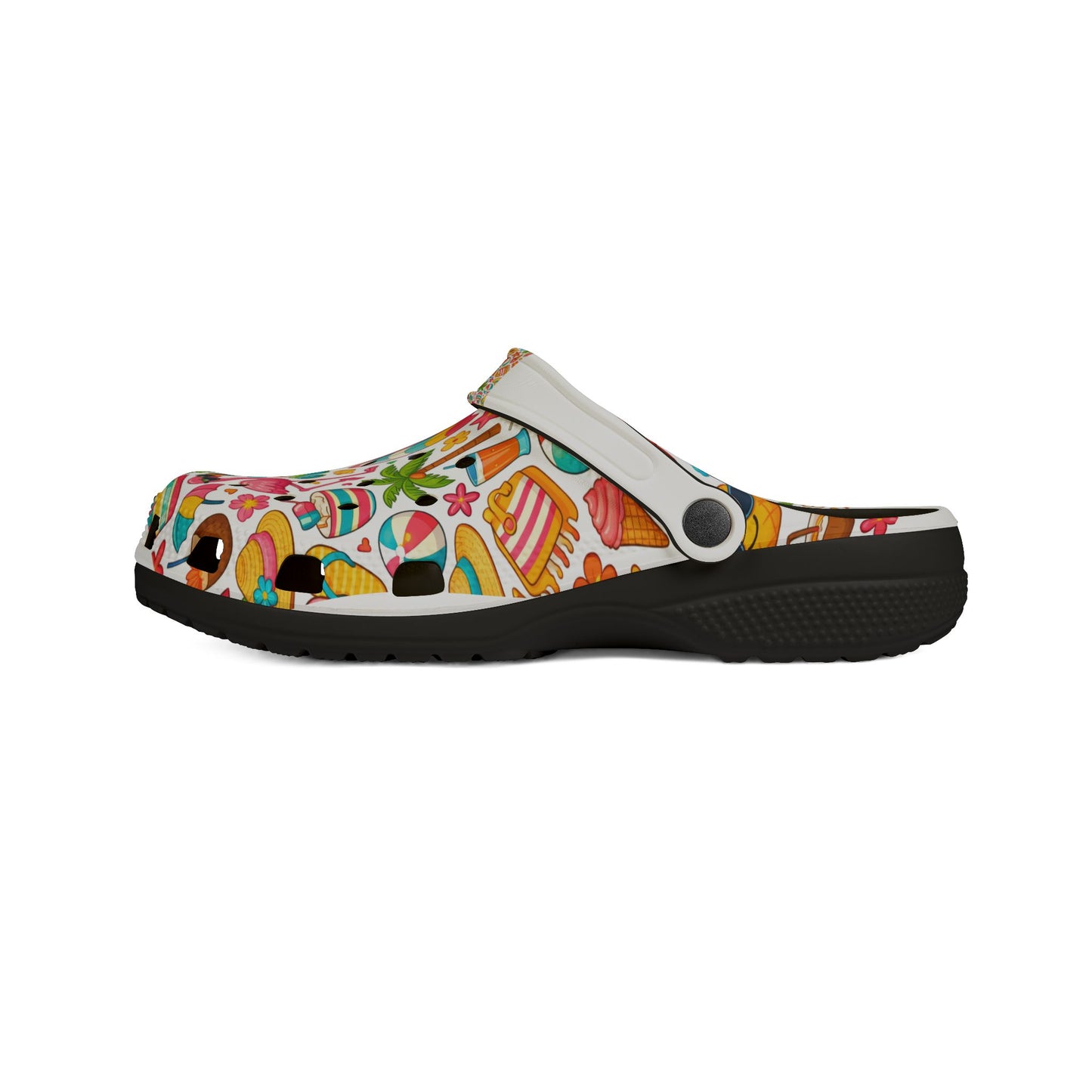 Summer Beach Print Clogs — Colorful EVA Foam Slip-On Shoes