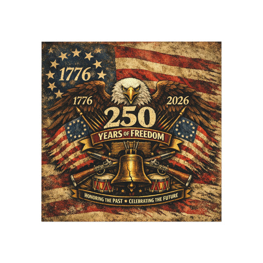 250 Years of Freedom Square Magnet – 1776–2026 Patriotic Eagle & Liberty Bell