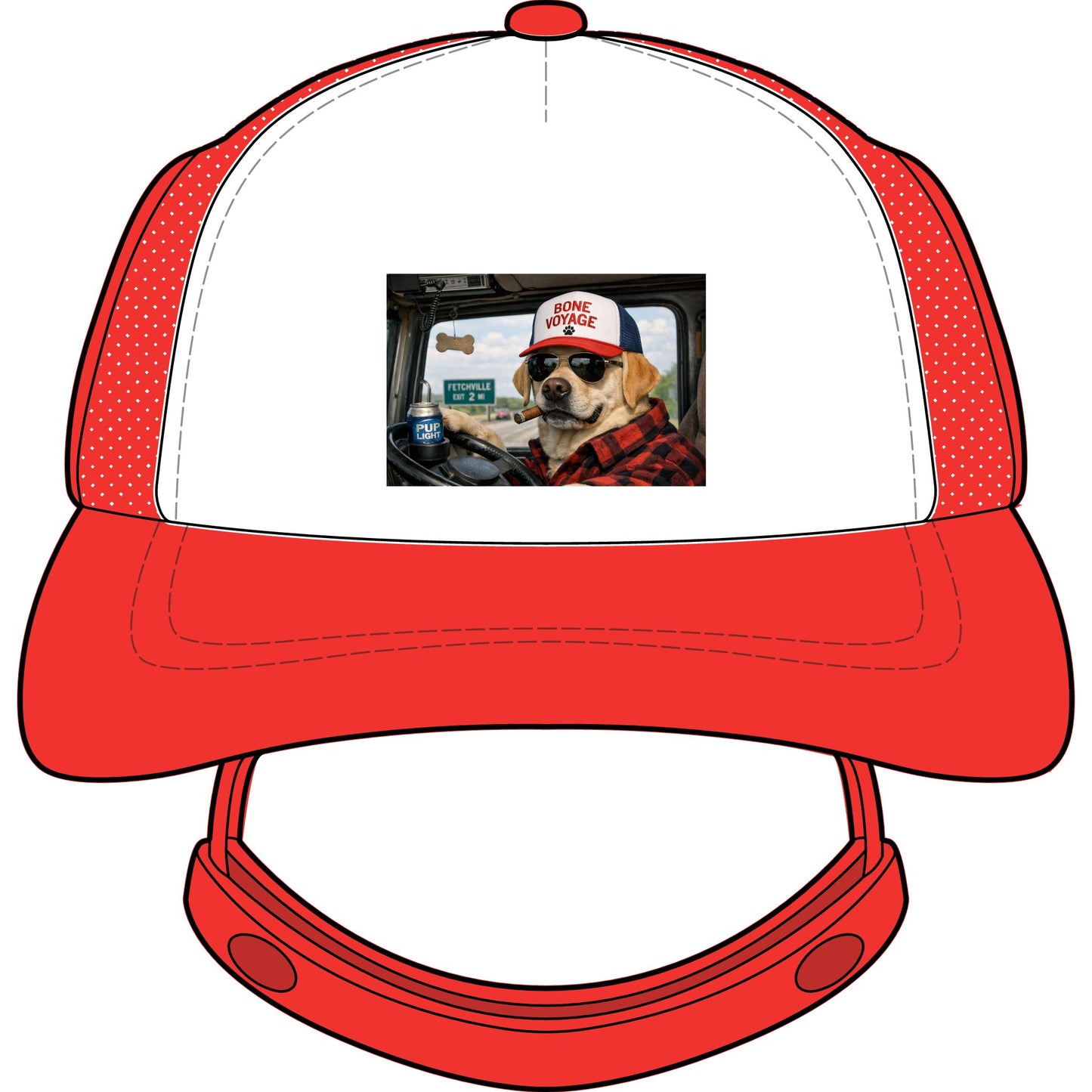 Trucker Hat — 'Country Dog' Graphic Foam Mesh Cap