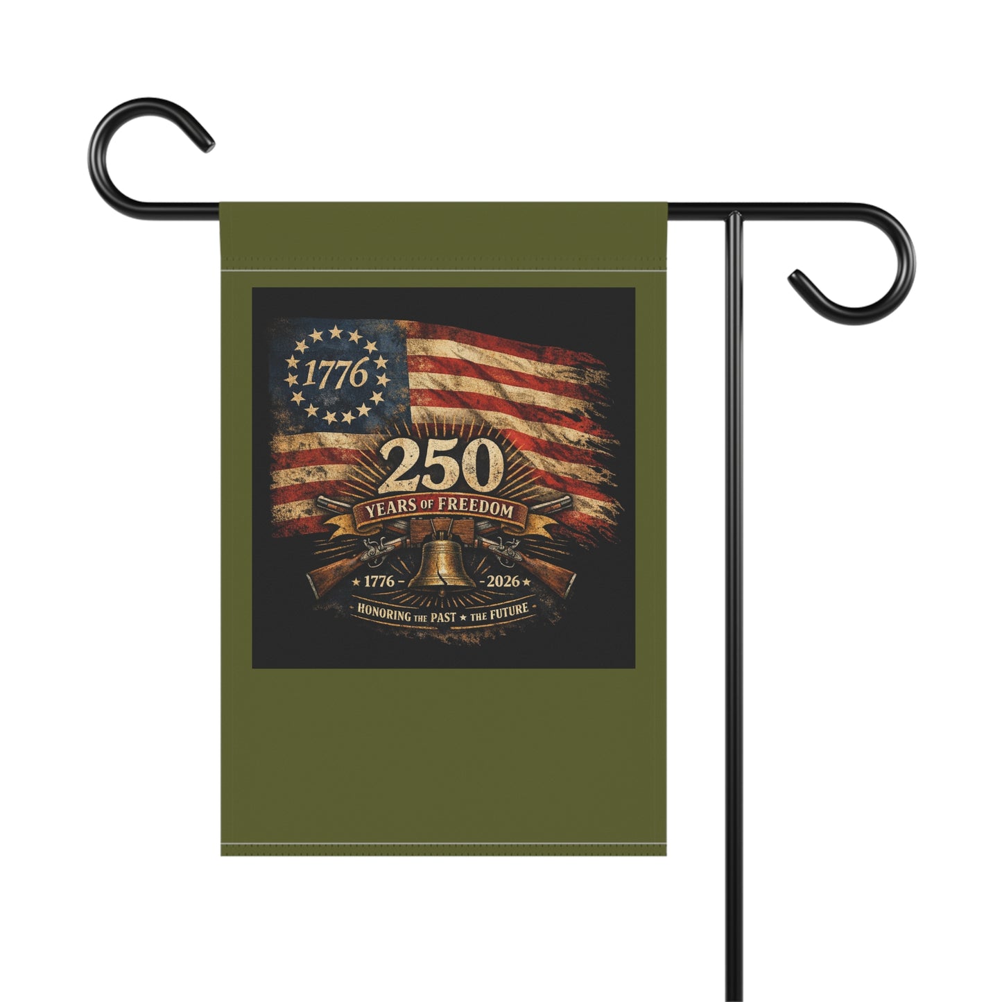Garden Flag – 250 Years of Freedom 1776–2026 Vintage American Flag Banner