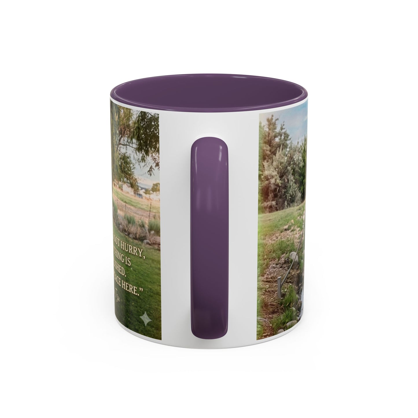 Nature Peace Coffee Mug — "Nature does not hurry, yet everything is accomplished" Inspirational 11/15oz