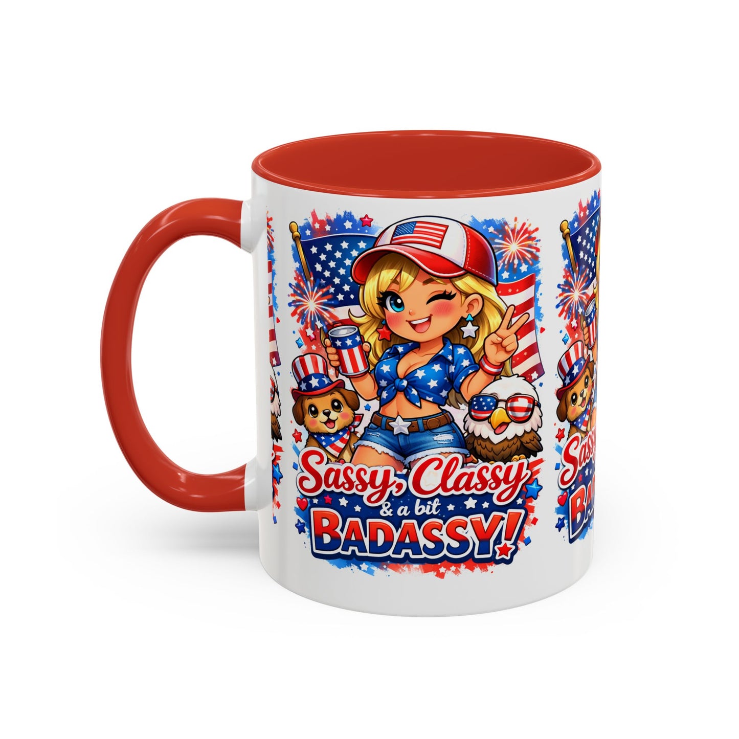 Patriotic 'Sassy, Classy & a Bit Badassy' Coffee Mug