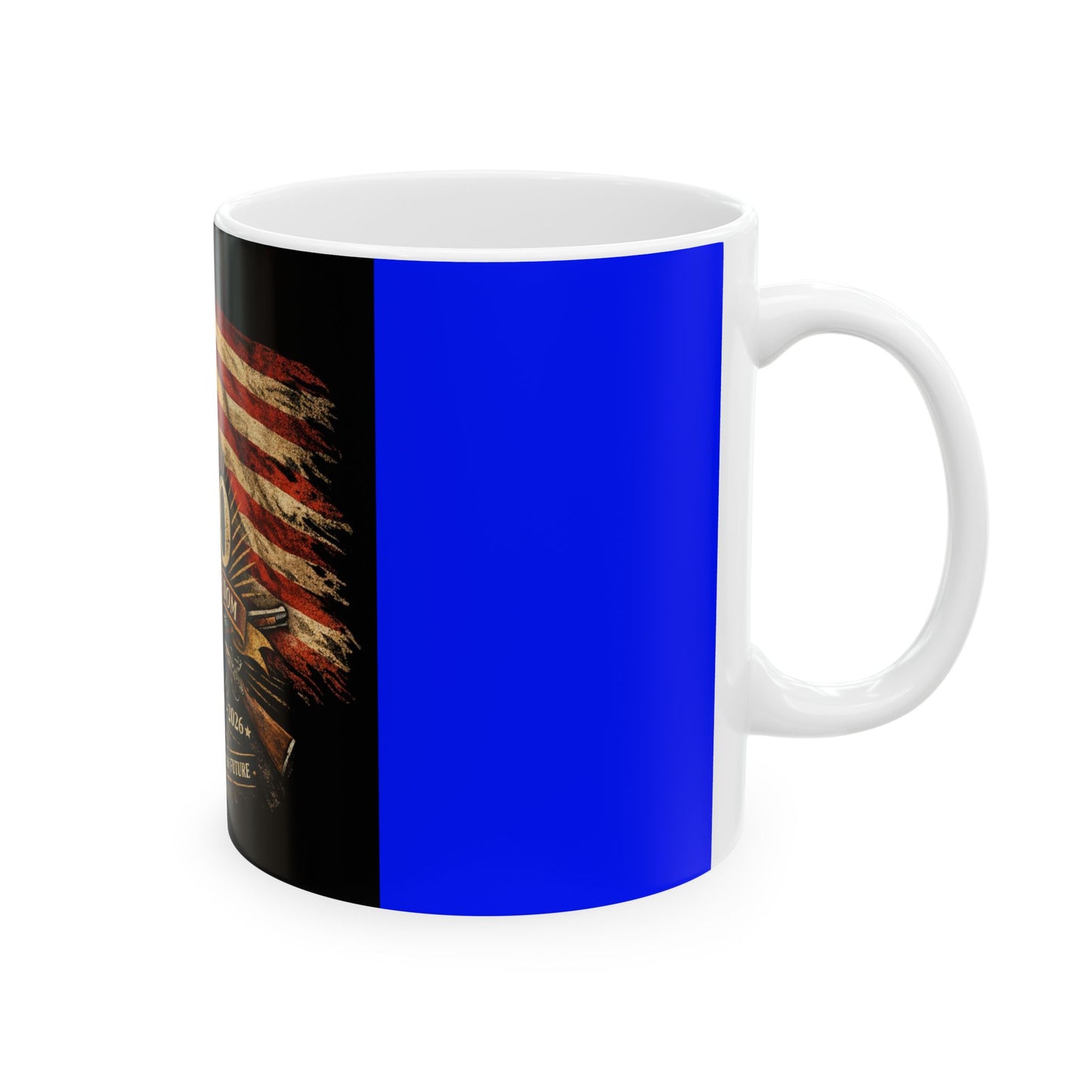 250 Years of Freedom Ceramic Mug — 1776–2026 American Flag Liberty Bell Anniversary