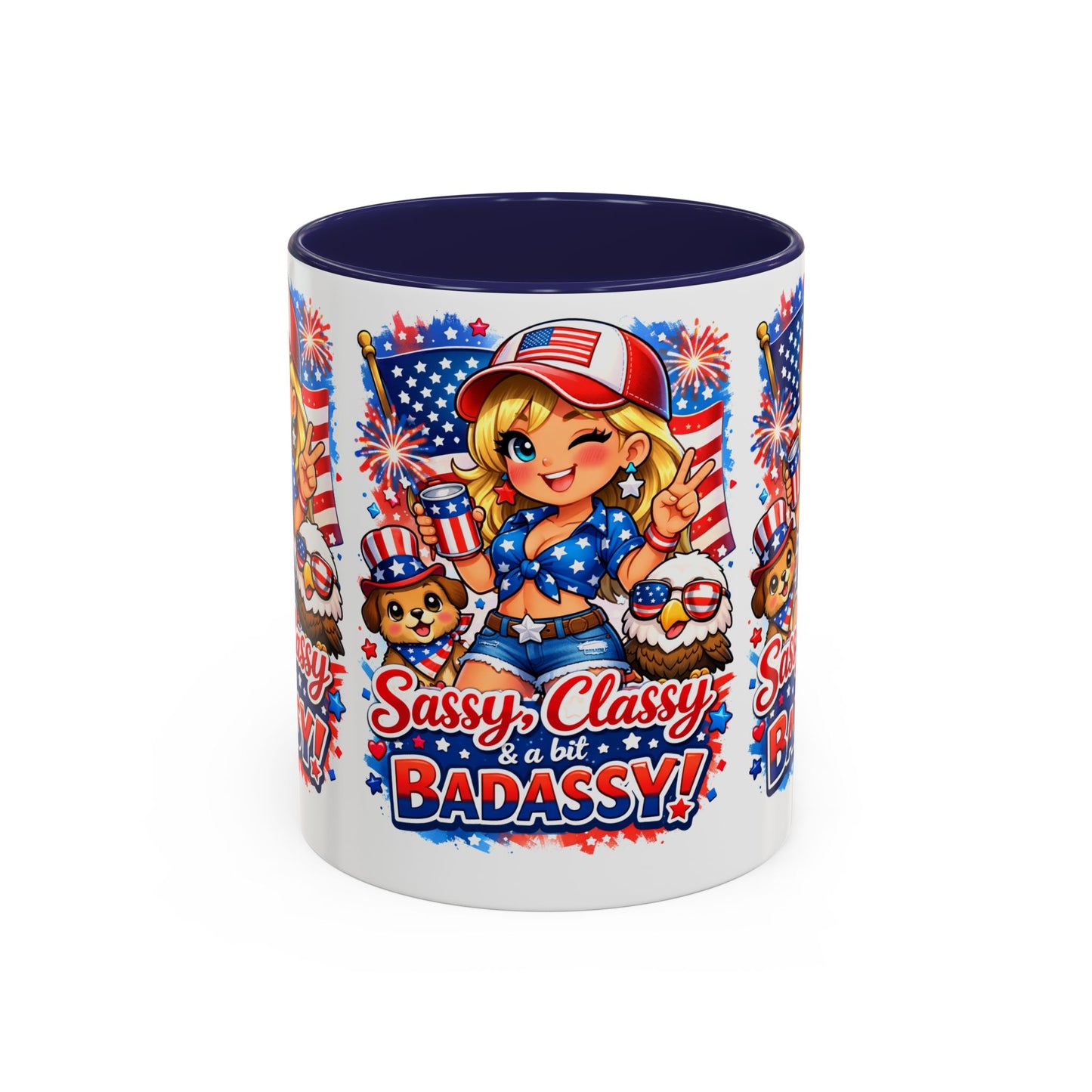 Patriotic 'Sassy, Classy & a Bit Badassy' Coffee Mug
