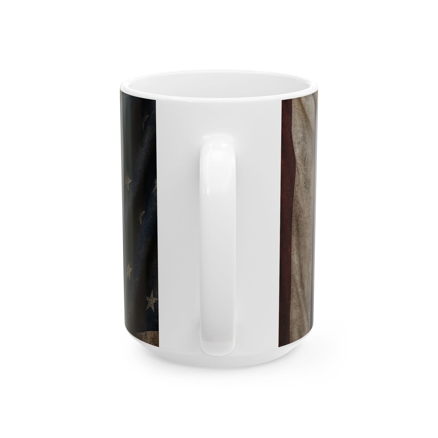 American Flag Skull Mug — Patriotic 11oz/15oz Ceramic Coffee Cup