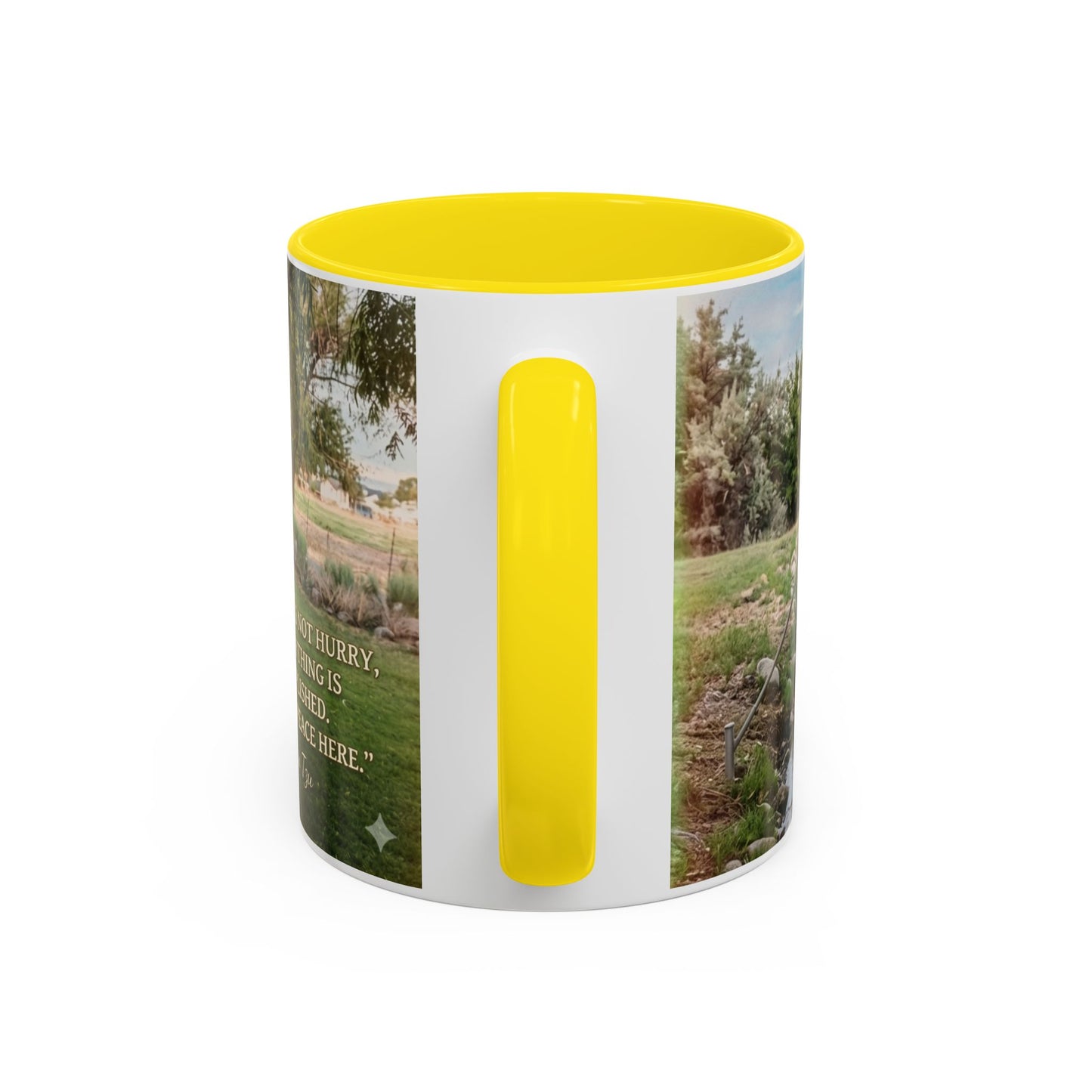 Nature Peace Coffee Mug — "Nature does not hurry, yet everything is accomplished" Inspirational 11/15oz