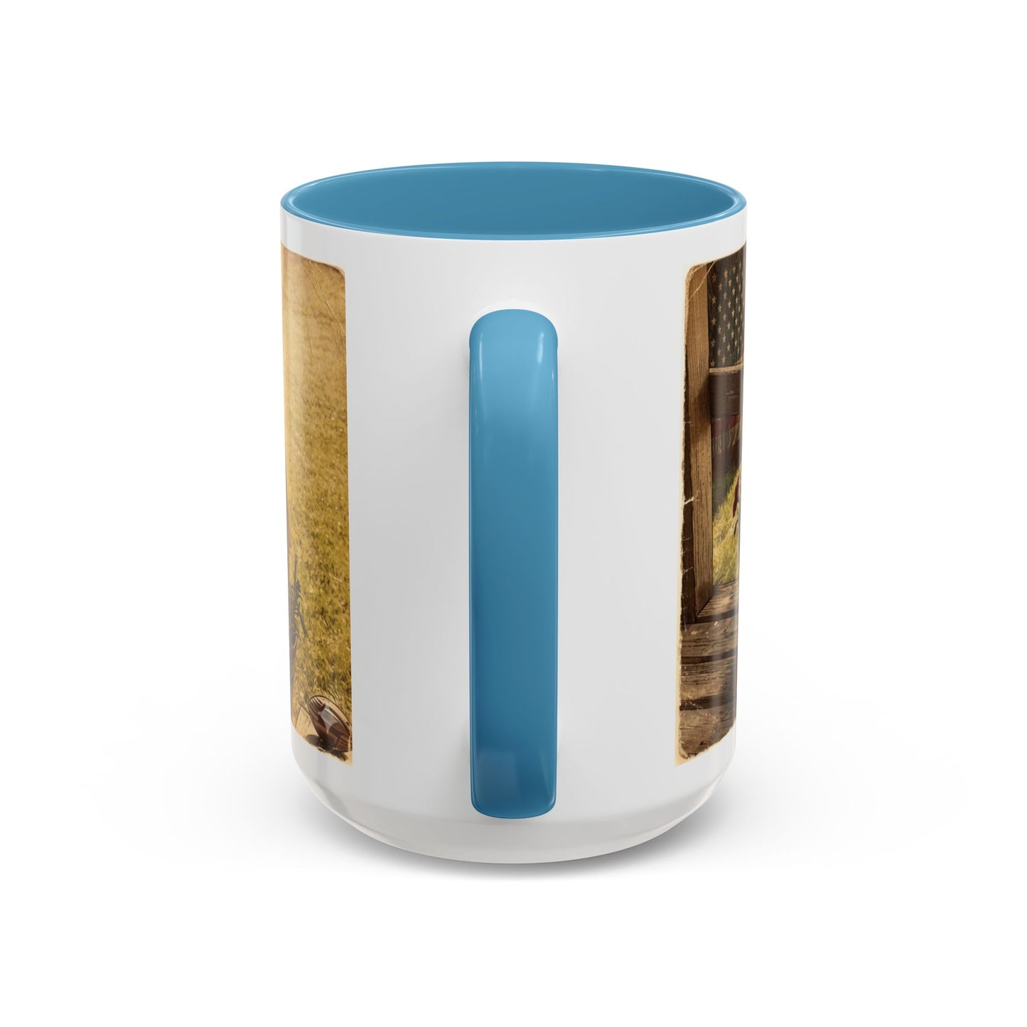 Coffee Mug — Rustic Porch Scene with 'Be Kind Be Brave Keep Growing' Inspirational Quote