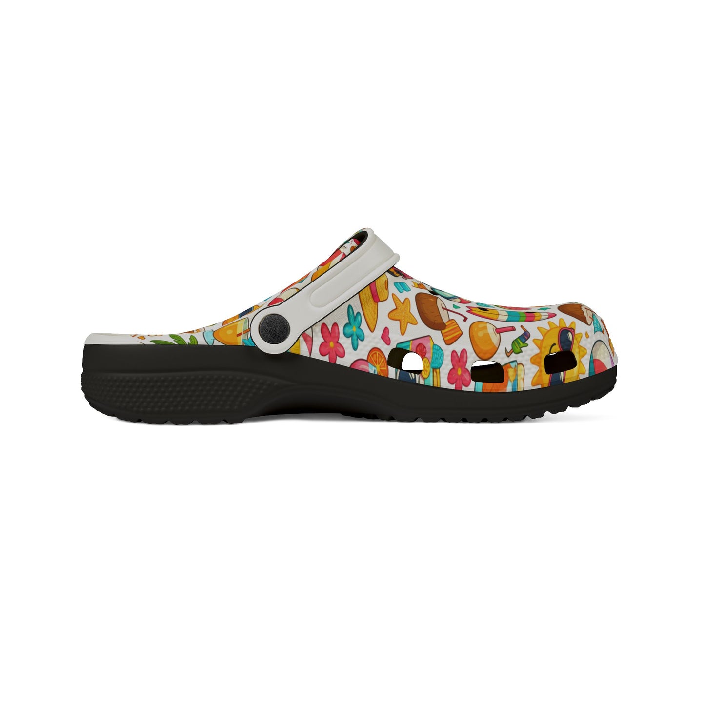 Summer Beach Print Clogs — Colorful EVA Foam Slip-On Shoes