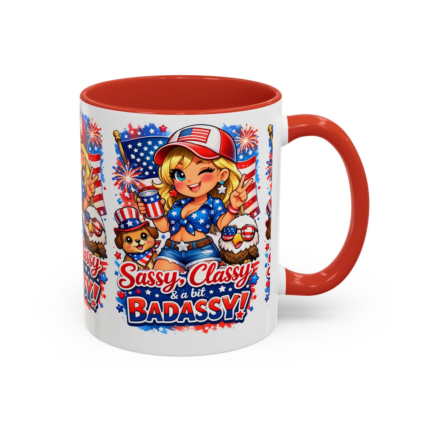 Patriotic 'Sassy, Classy & a Bit Badassy' Coffee Mug