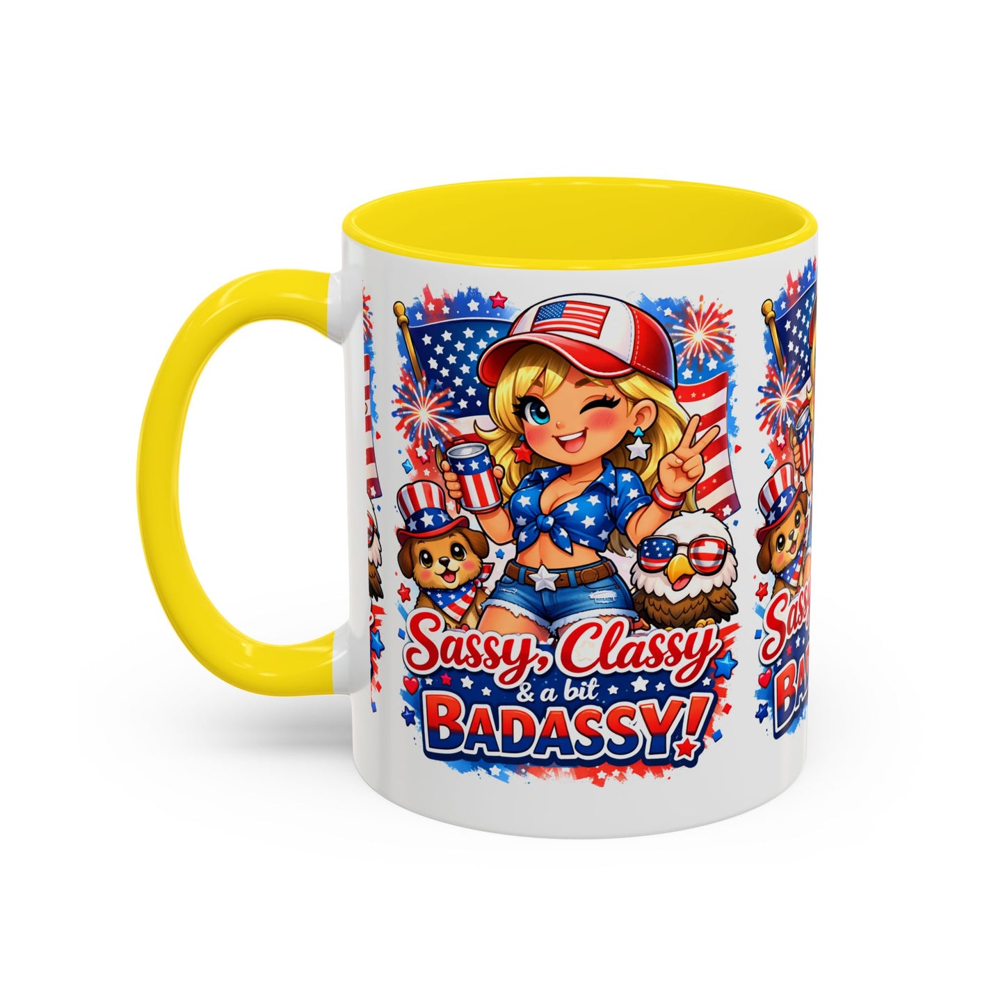 Patriotic 'Sassy, Classy & a Bit Badassy' Coffee Mug