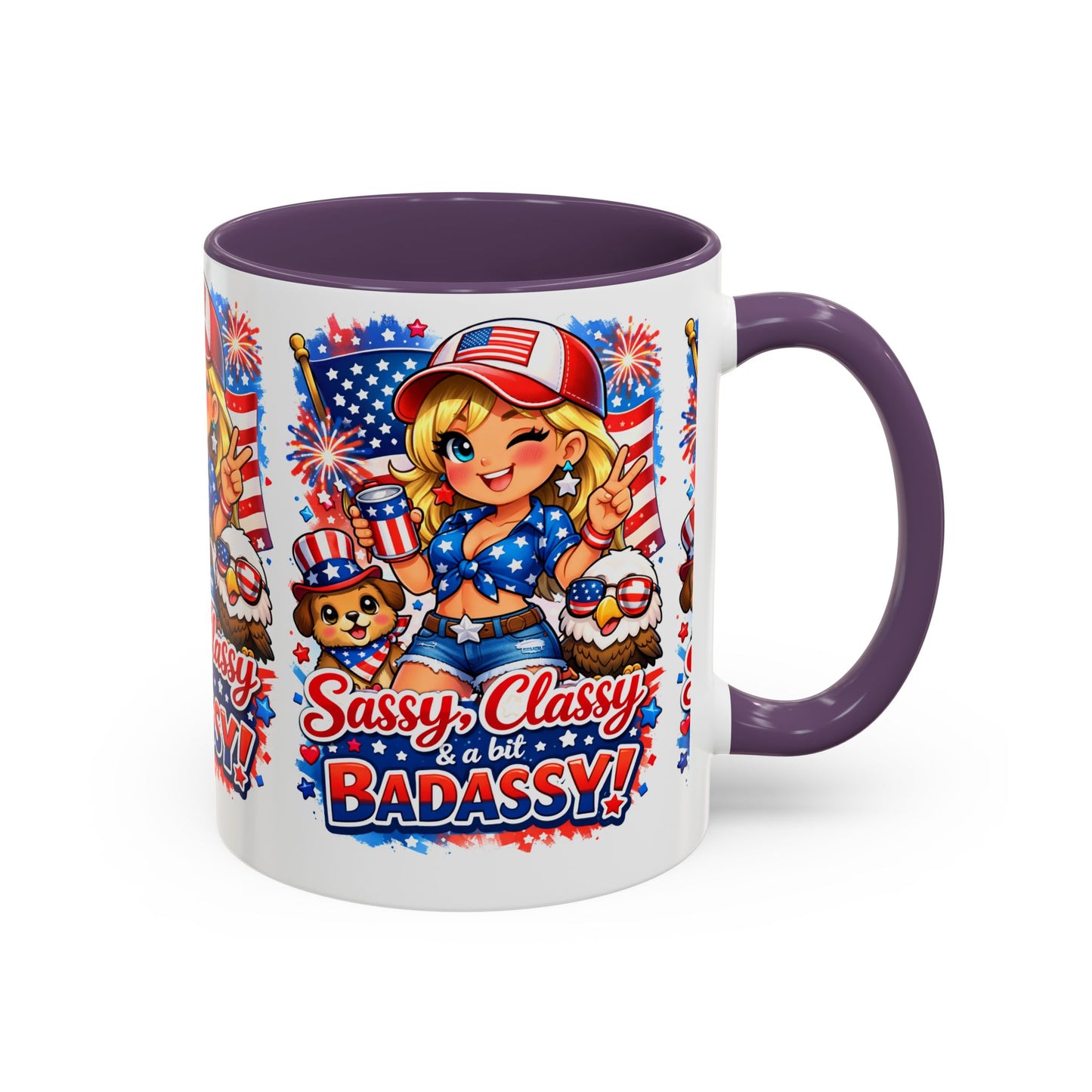 Patriotic 'Sassy, Classy & a Bit Badassy' Coffee Mug