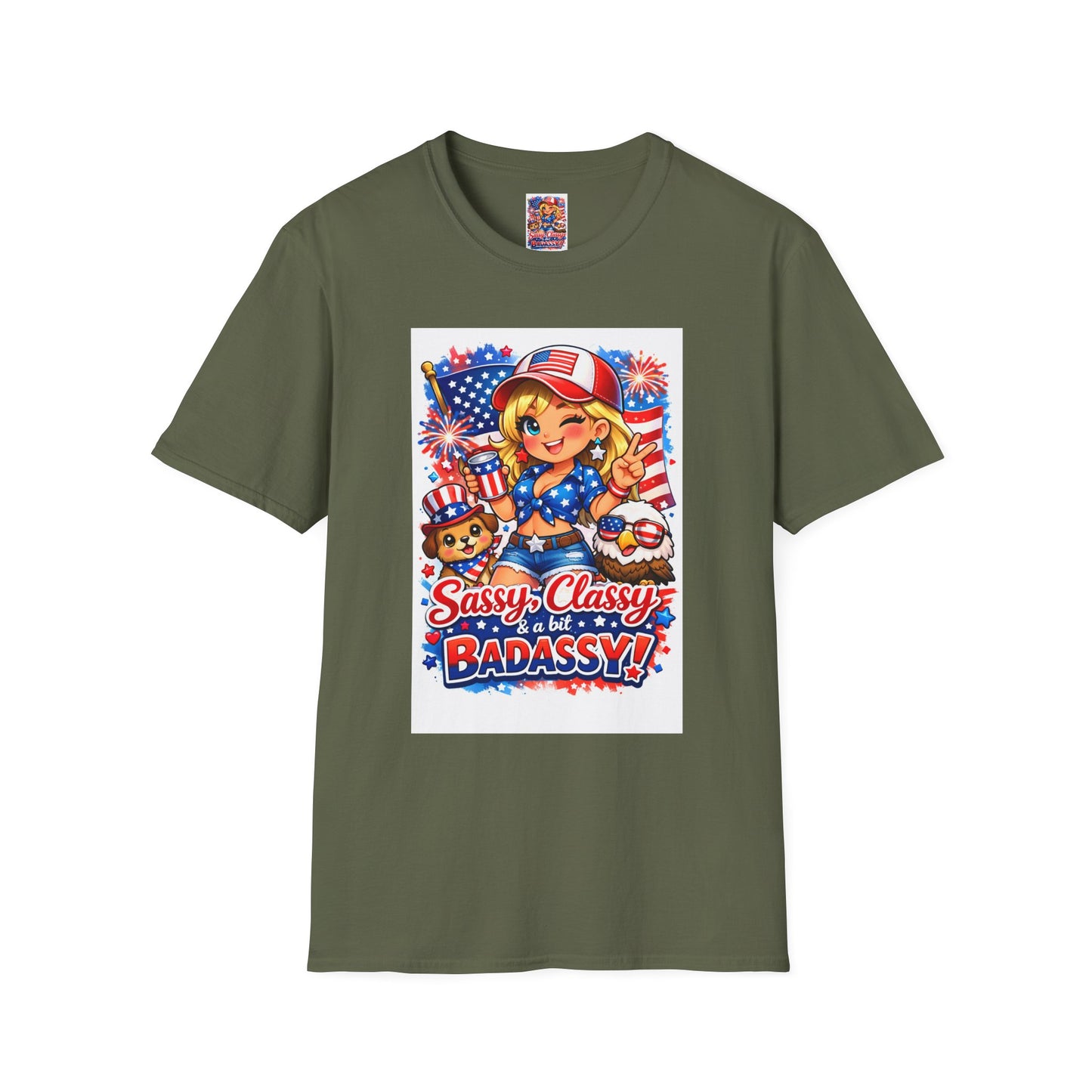 Patriotic Sassy Girl T-Shirt — "Sassy, Classy & a Little Badassy" 4th of July Tee