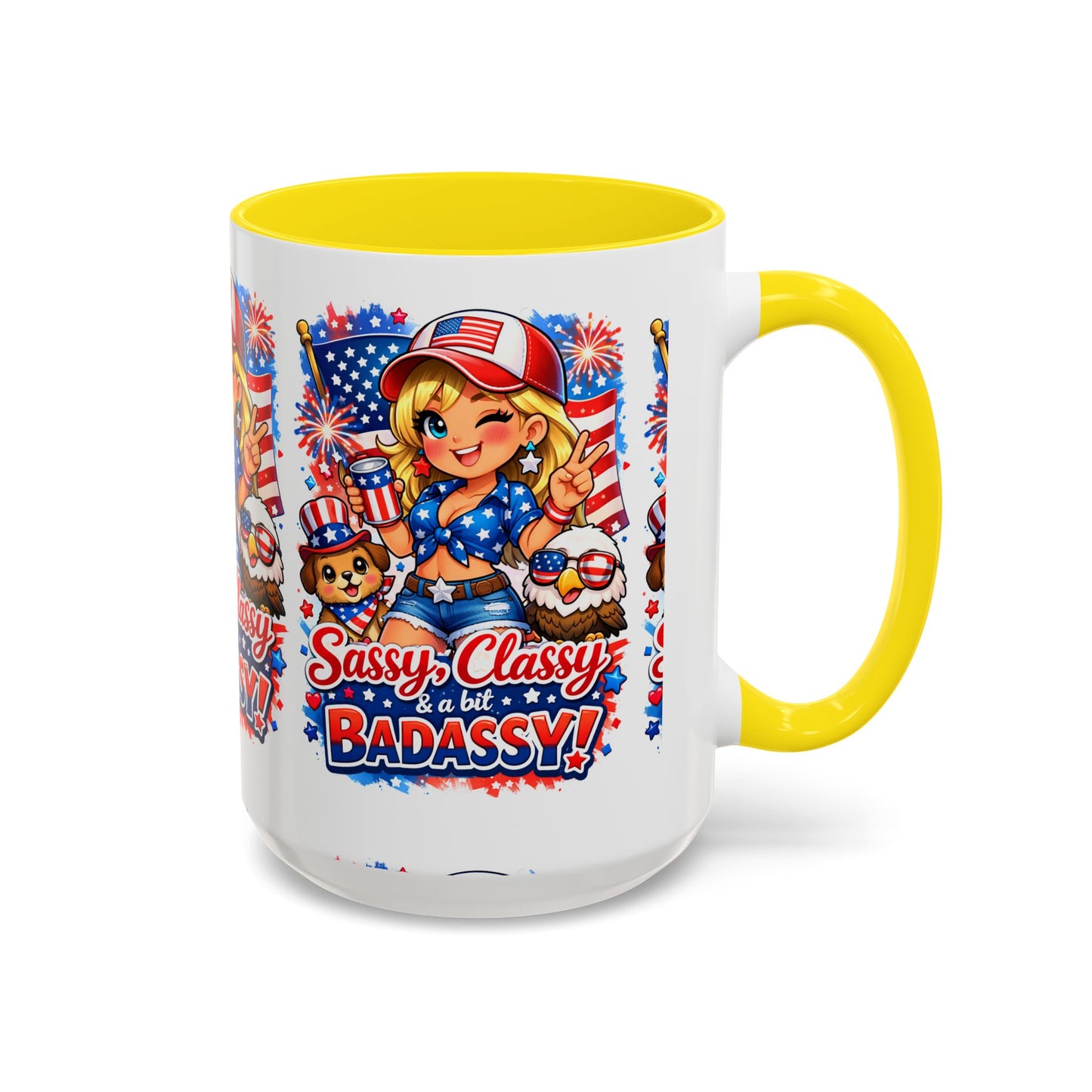 Patriotic 'Sassy, Classy & a Bit Badassy' Coffee Mug