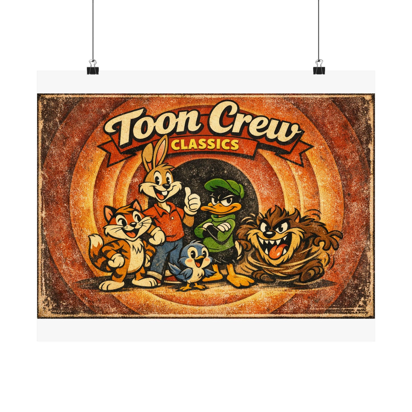 Toon Crew Classics Matte Poster — Vintage Cartoon Horizontal Print