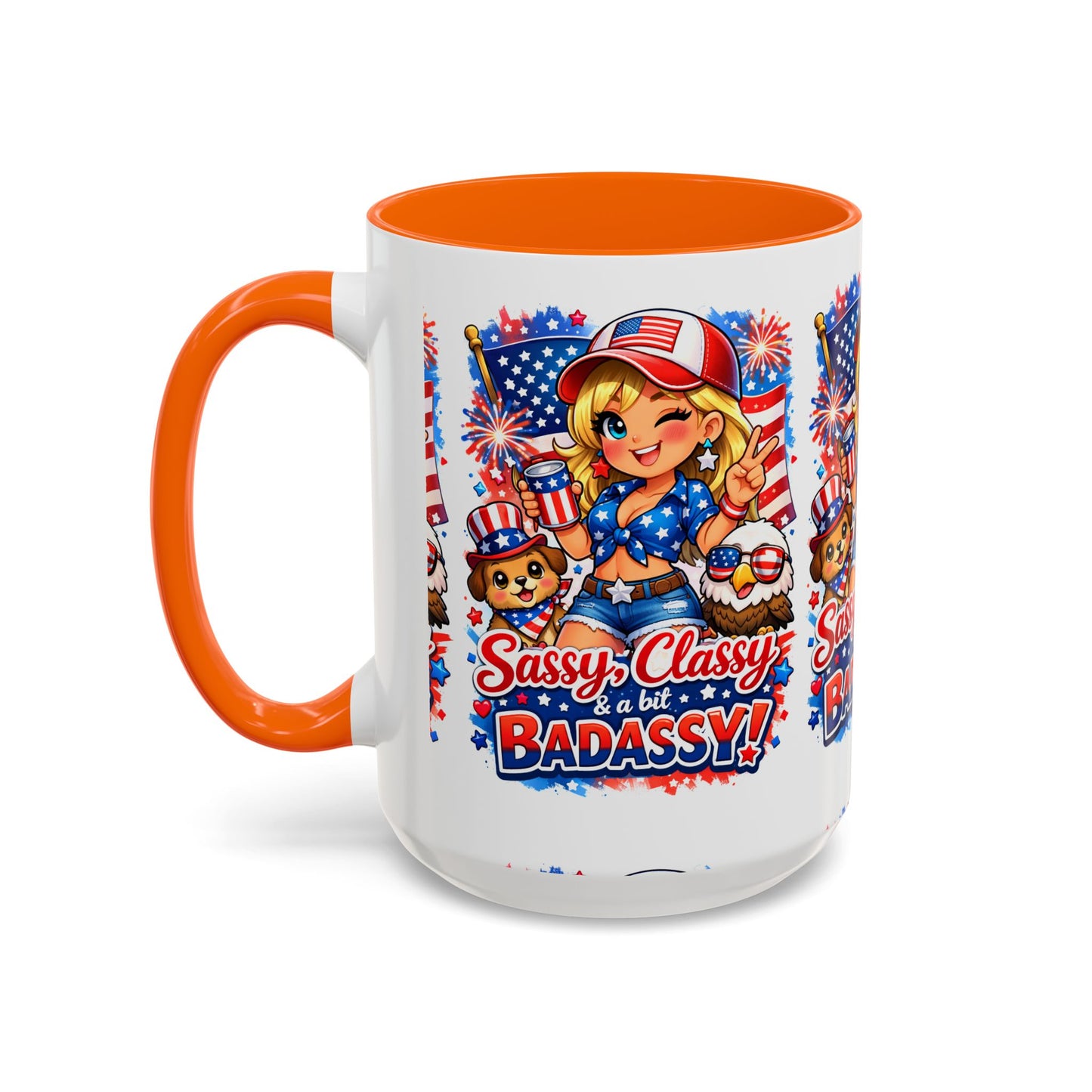 Patriotic 'Sassy, Classy & a Bit Badassy' Coffee Mug