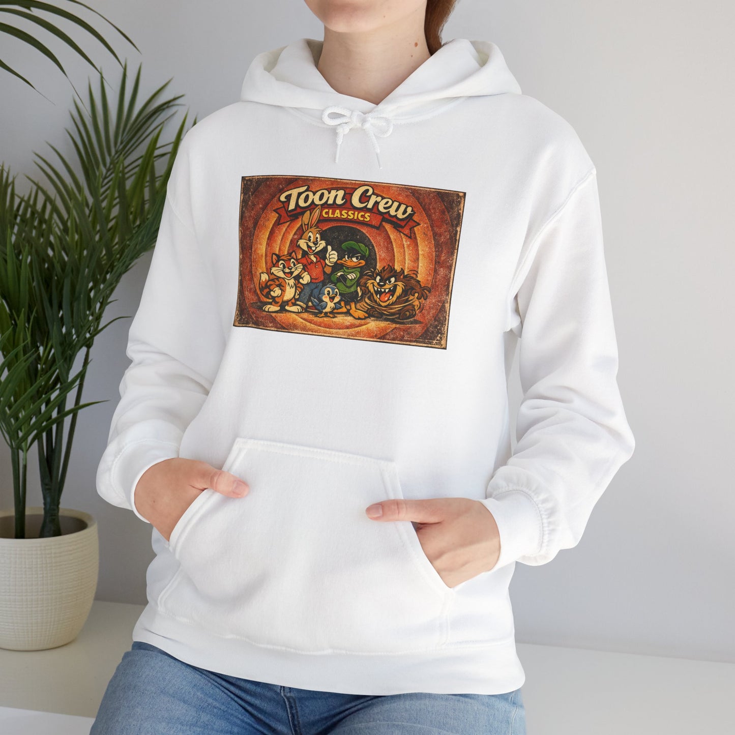 Toon Crew Classic Hoodie — Vintage Cartoon Pumpkin Patch Graphic