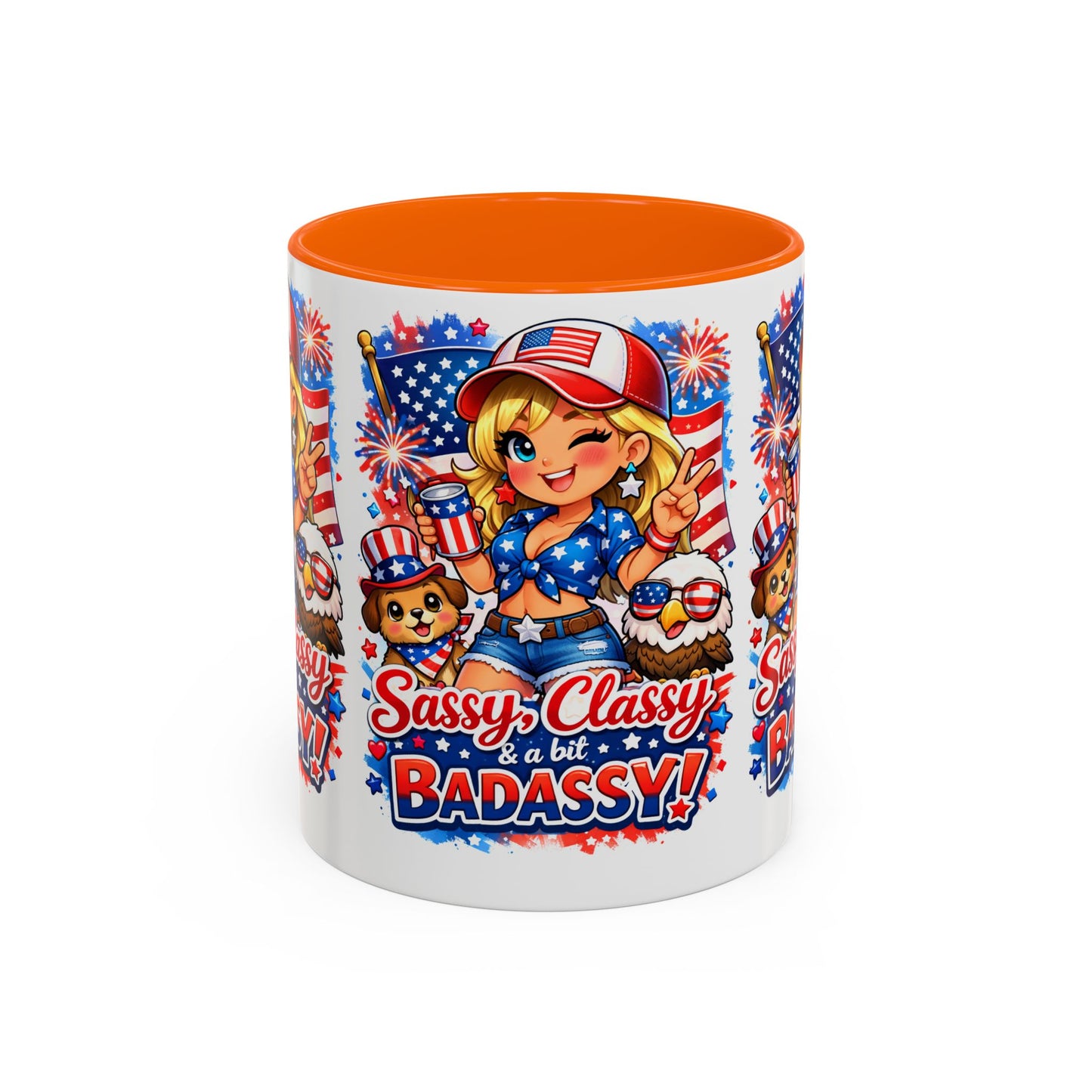 Patriotic 'Sassy, Classy & a Bit Badassy' Coffee Mug