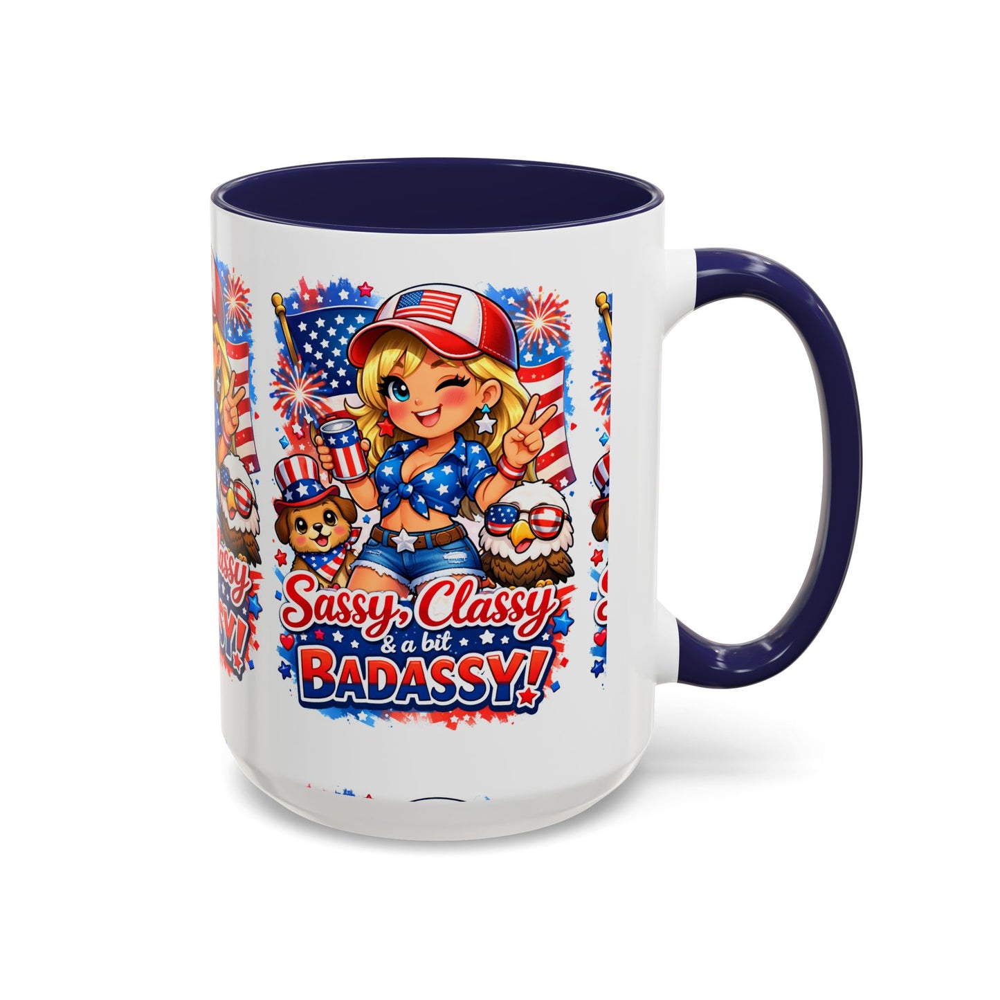 Patriotic 'Sassy, Classy & a Bit Badassy' Coffee Mug