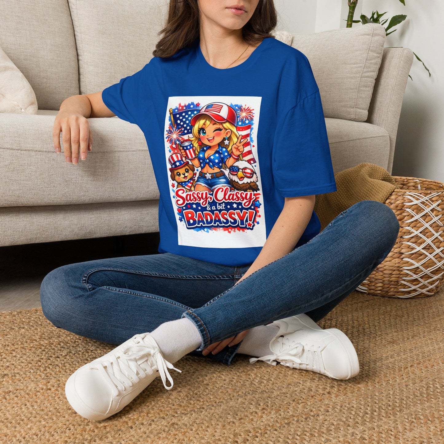 Patriotic Sassy Girl T-Shirt — "Sassy, Classy & a Little Badassy" 4th of July Tee