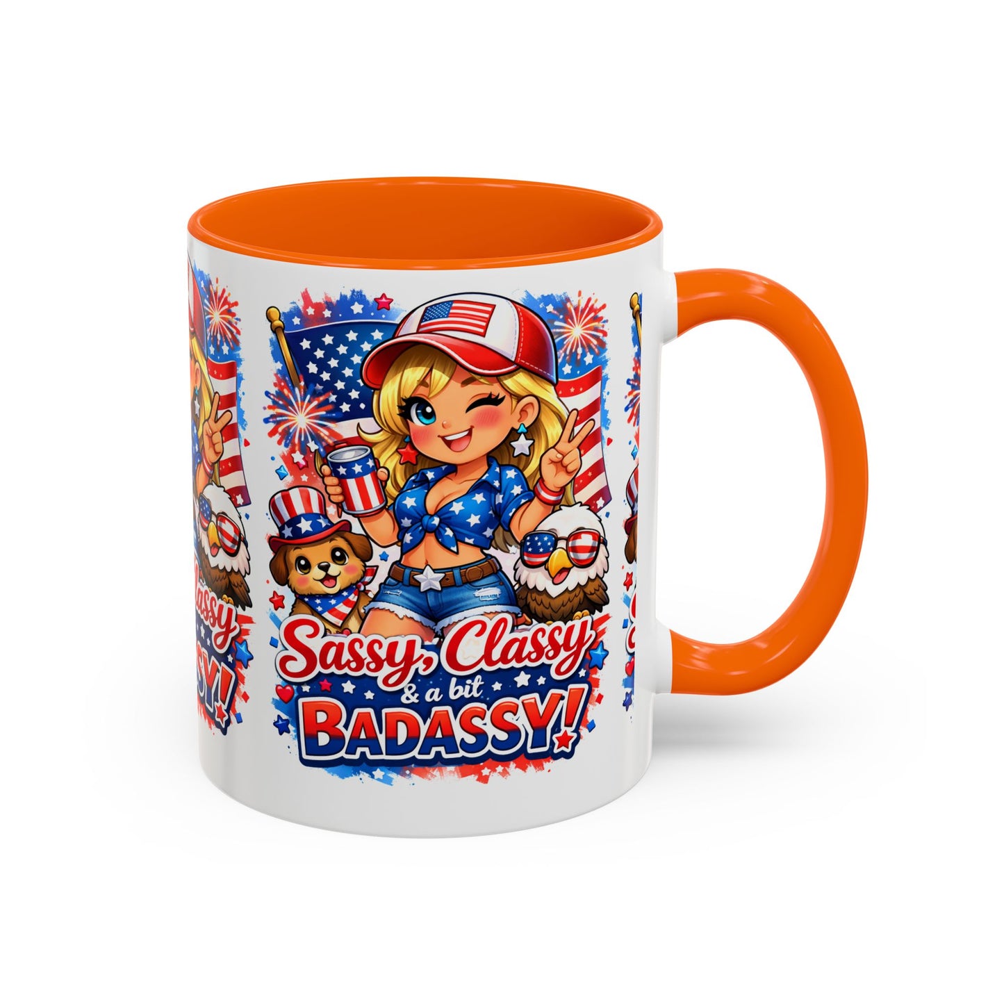 Patriotic 'Sassy, Classy & a Bit Badassy' Coffee Mug