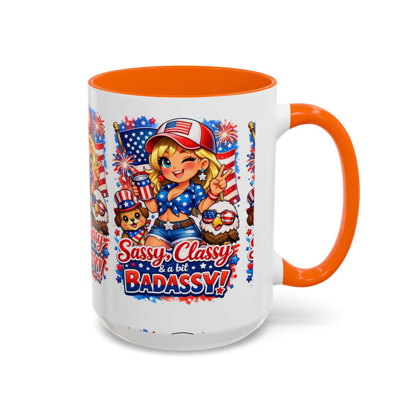 Patriotic 'Sassy, Classy & a Bit Badassy' Coffee Mug