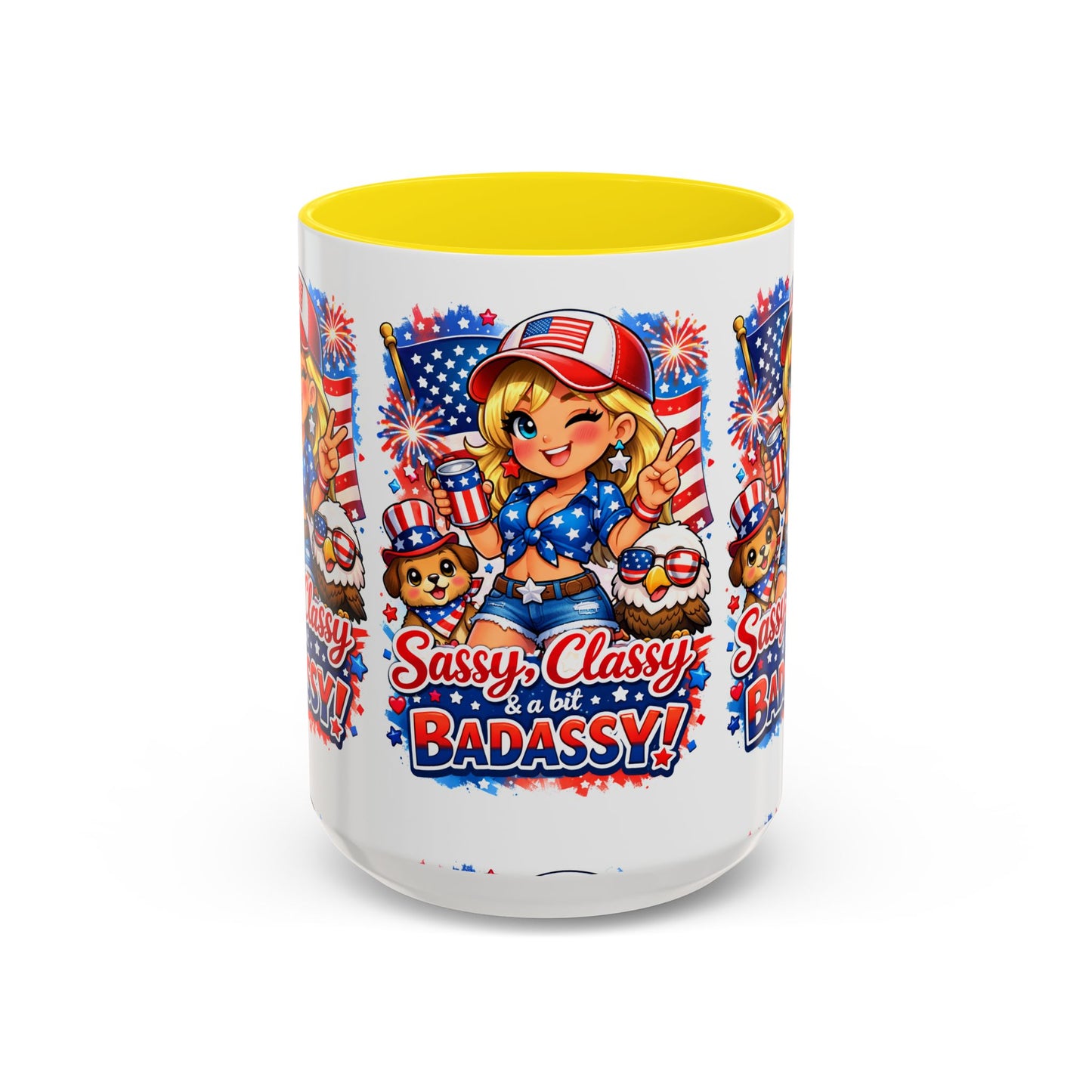 Patriotic 'Sassy, Classy & a Bit Badassy' Coffee Mug