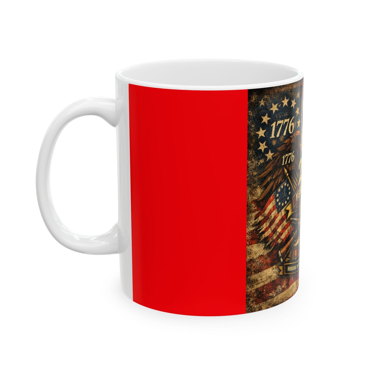 250 Years of Freedom Ceramic Mug — 1776–2026 Patriotic Eagle & Liberty Bell Coffee Cup