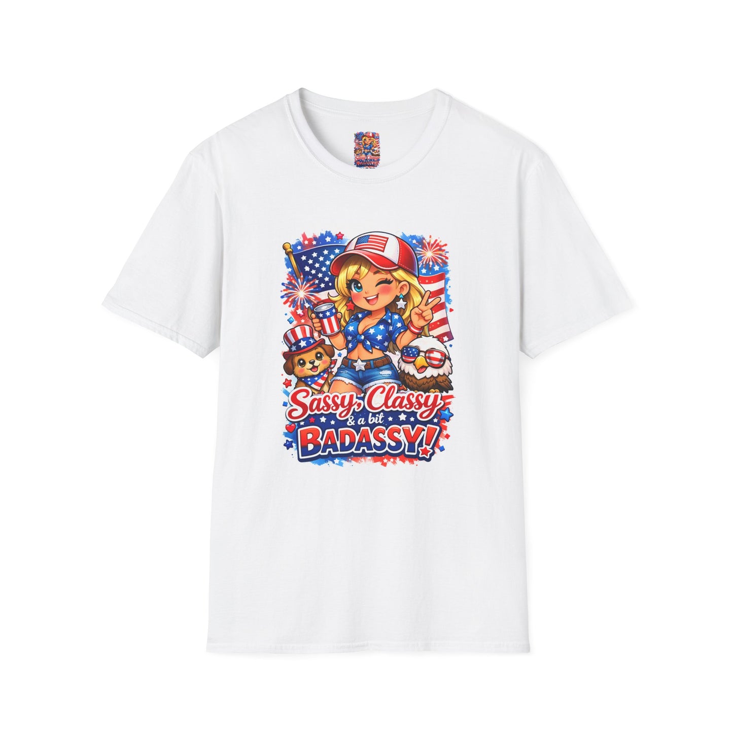 Patriotic Sassy Girl T-Shirt — "Sassy, Classy & a Little Badassy" 4th of July Tee