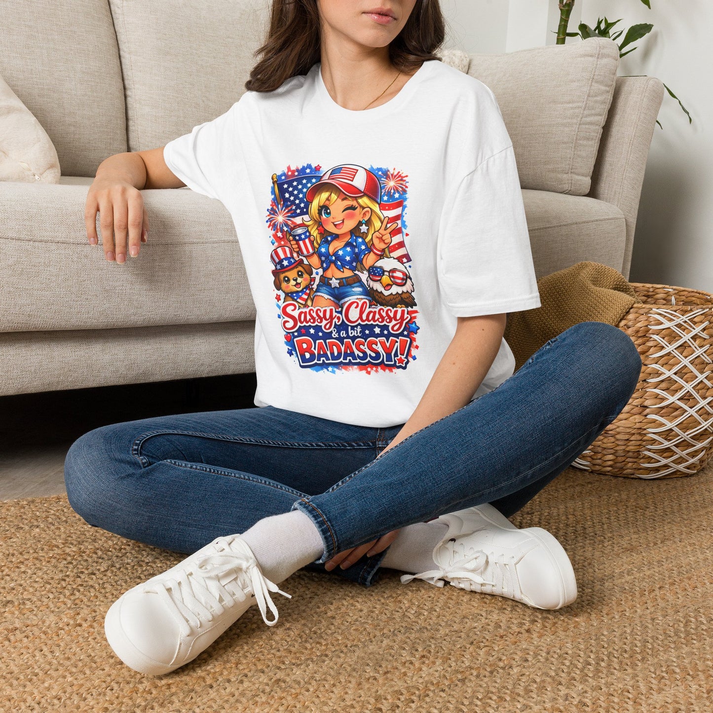 Patriotic Sassy Girl T-Shirt — "Sassy, Classy & a Little Badassy" 4th of July Tee