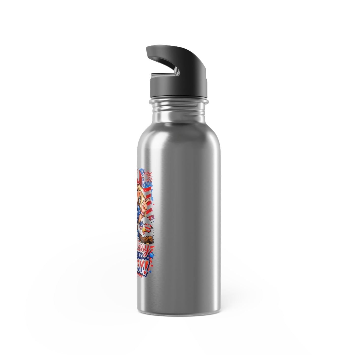 Patriotic Cowgirl 20oz Stainless Water Bottle with Straw – 'Stars, Stripes & Badassy'