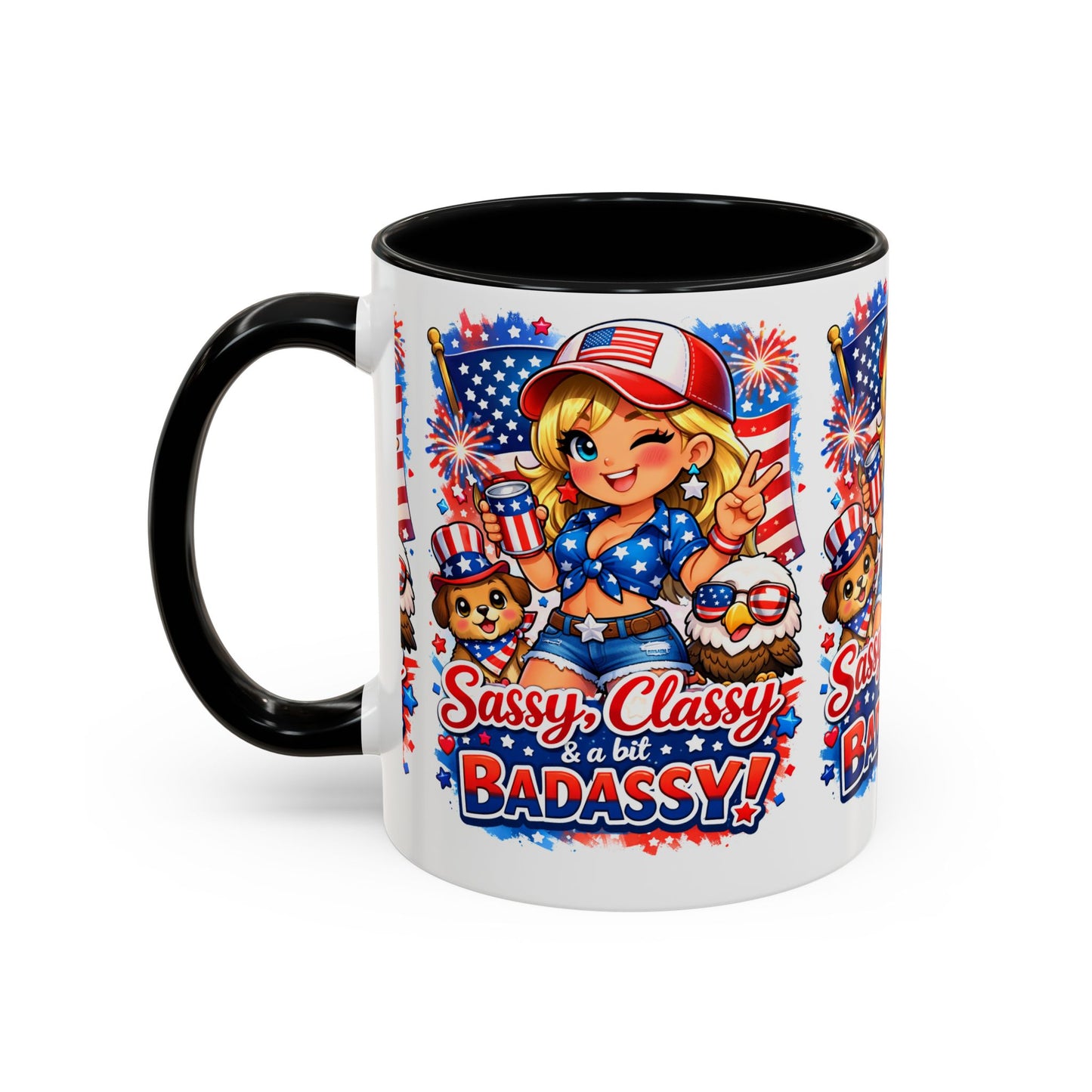 Patriotic 'Sassy, Classy & a Bit Badassy' Coffee Mug