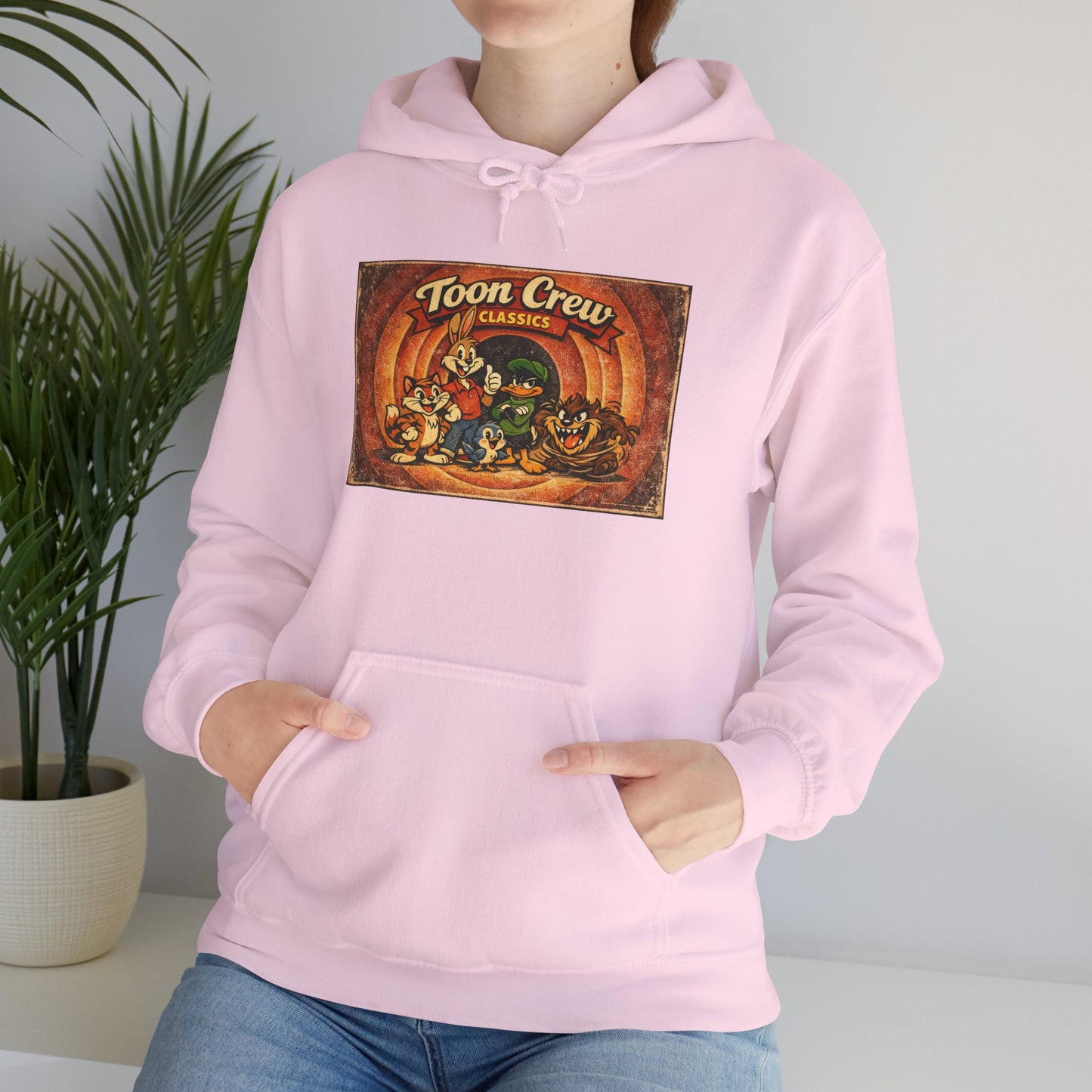 Toon Crew Classic Hoodie — Vintage Cartoon Pumpkin Patch Graphic