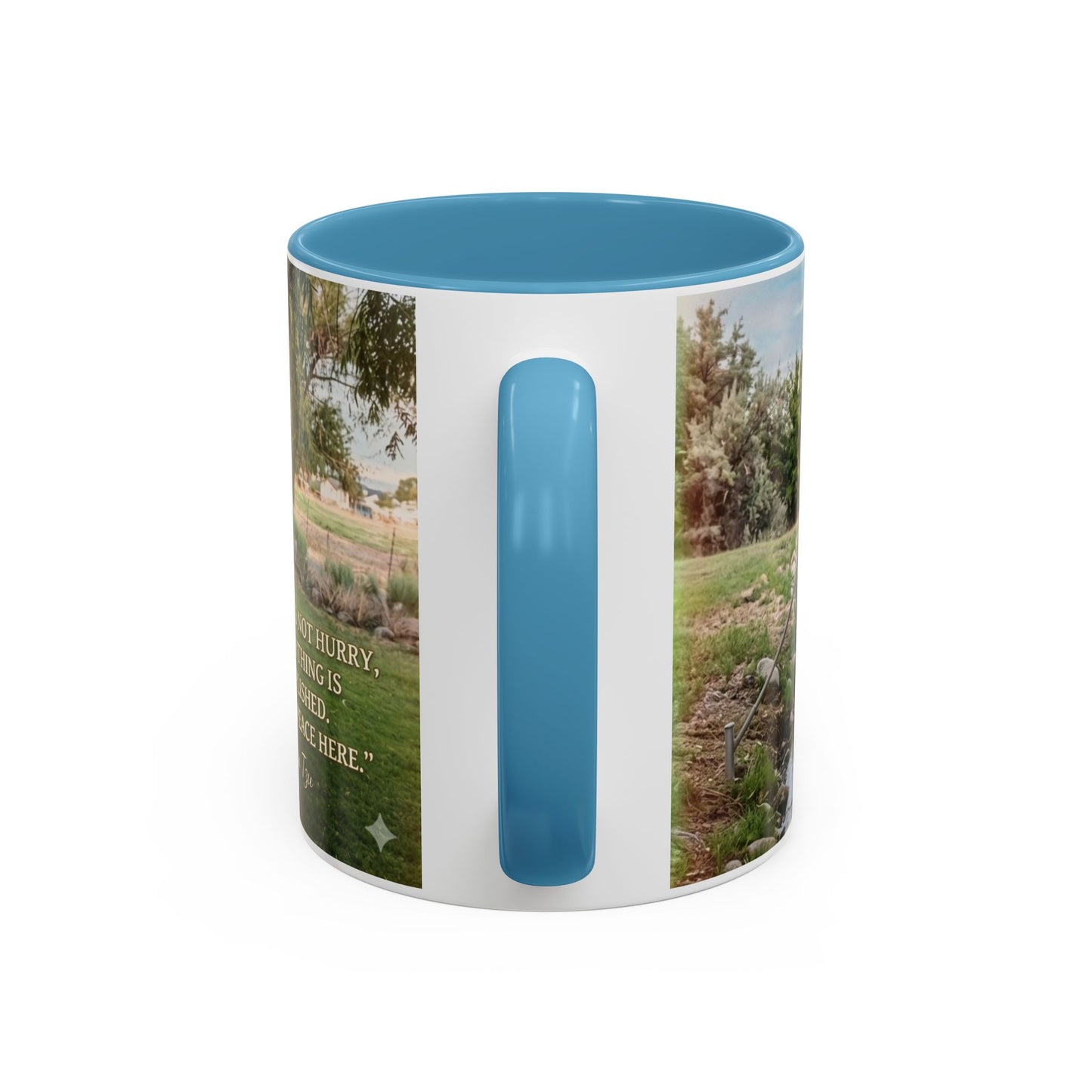 Nature Peace Coffee Mug — "Nature does not hurry, yet everything is accomplished" Inspirational 11/15oz