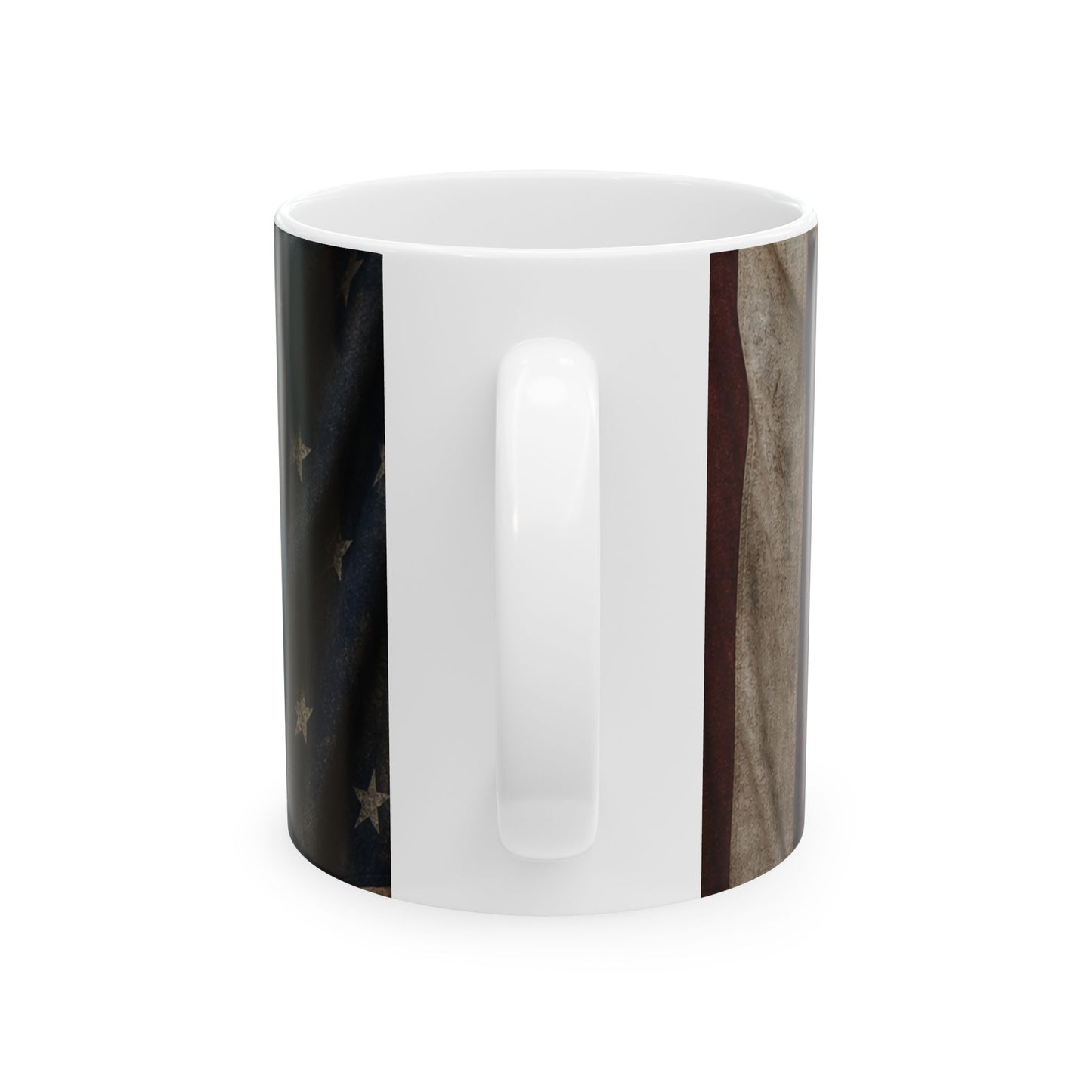 American Flag Skull Mug — Patriotic 11oz/15oz Ceramic Coffee Cup
