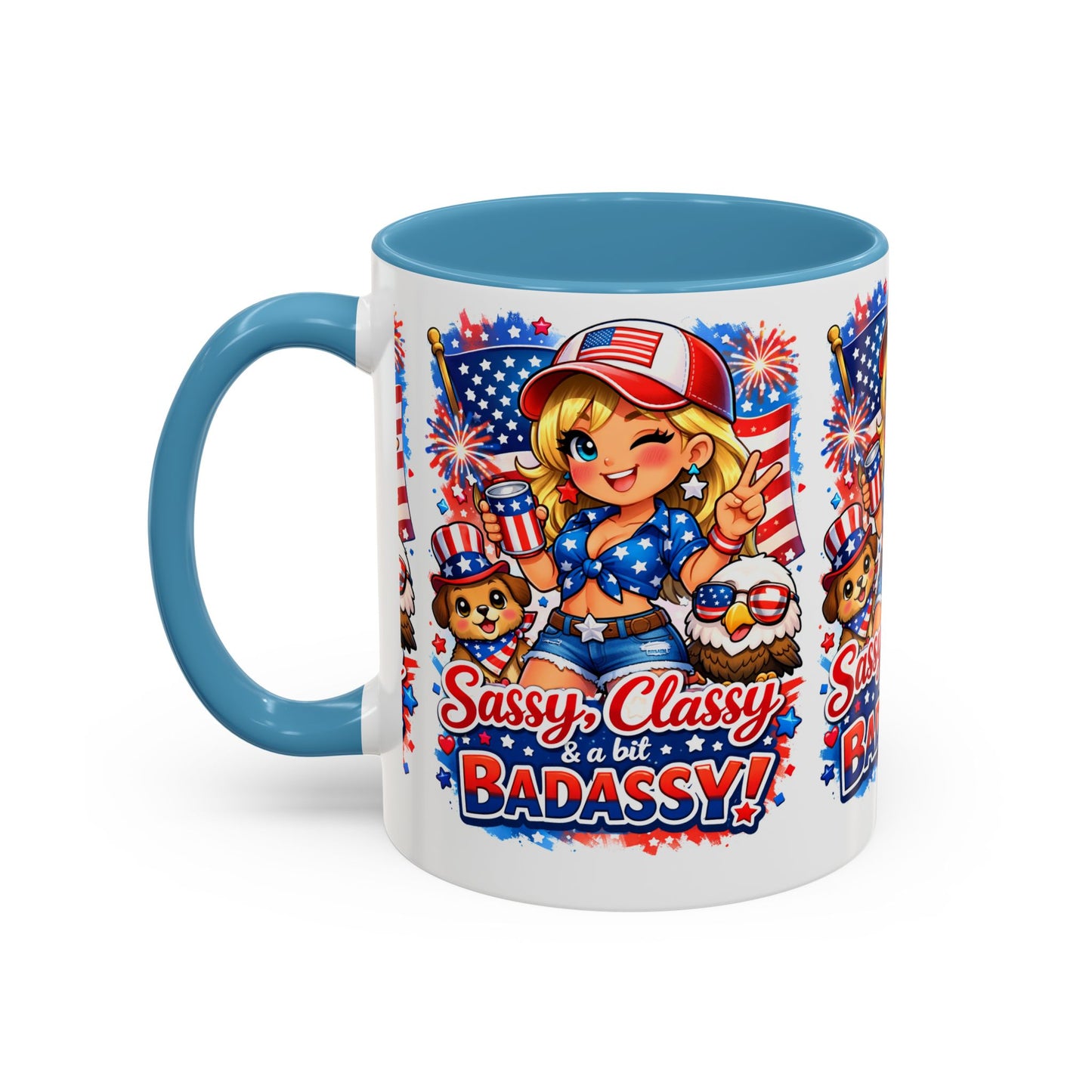 Patriotic 'Sassy, Classy & a Bit Badassy' Coffee Mug