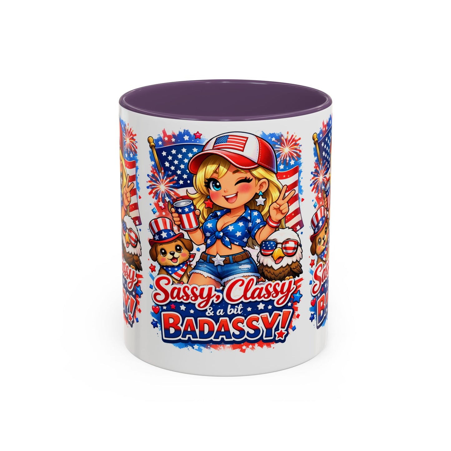 Patriotic 'Sassy, Classy & a Bit Badassy' Coffee Mug