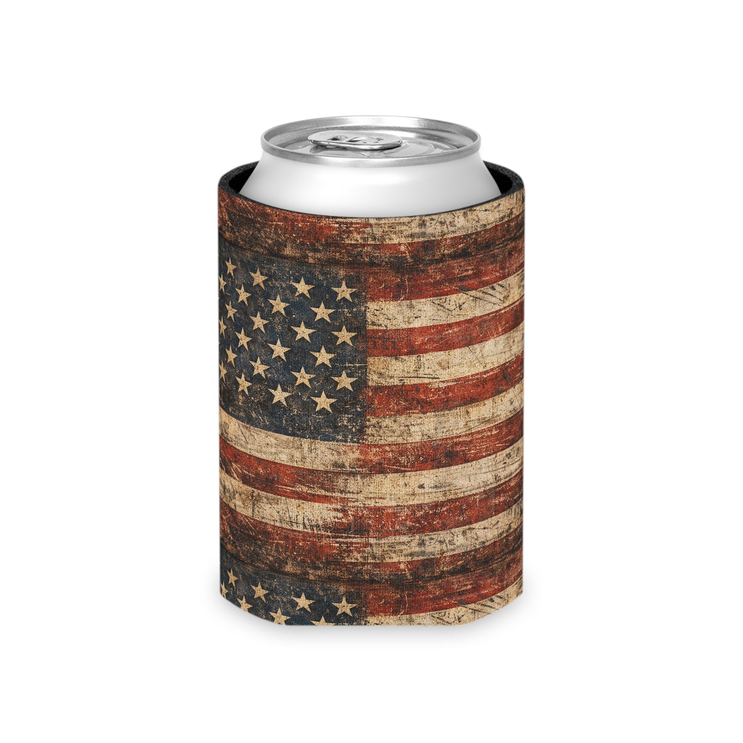 American Flag Vintage Can Cooler — Patriotic Beer Koozie for 4th of July & BBQs