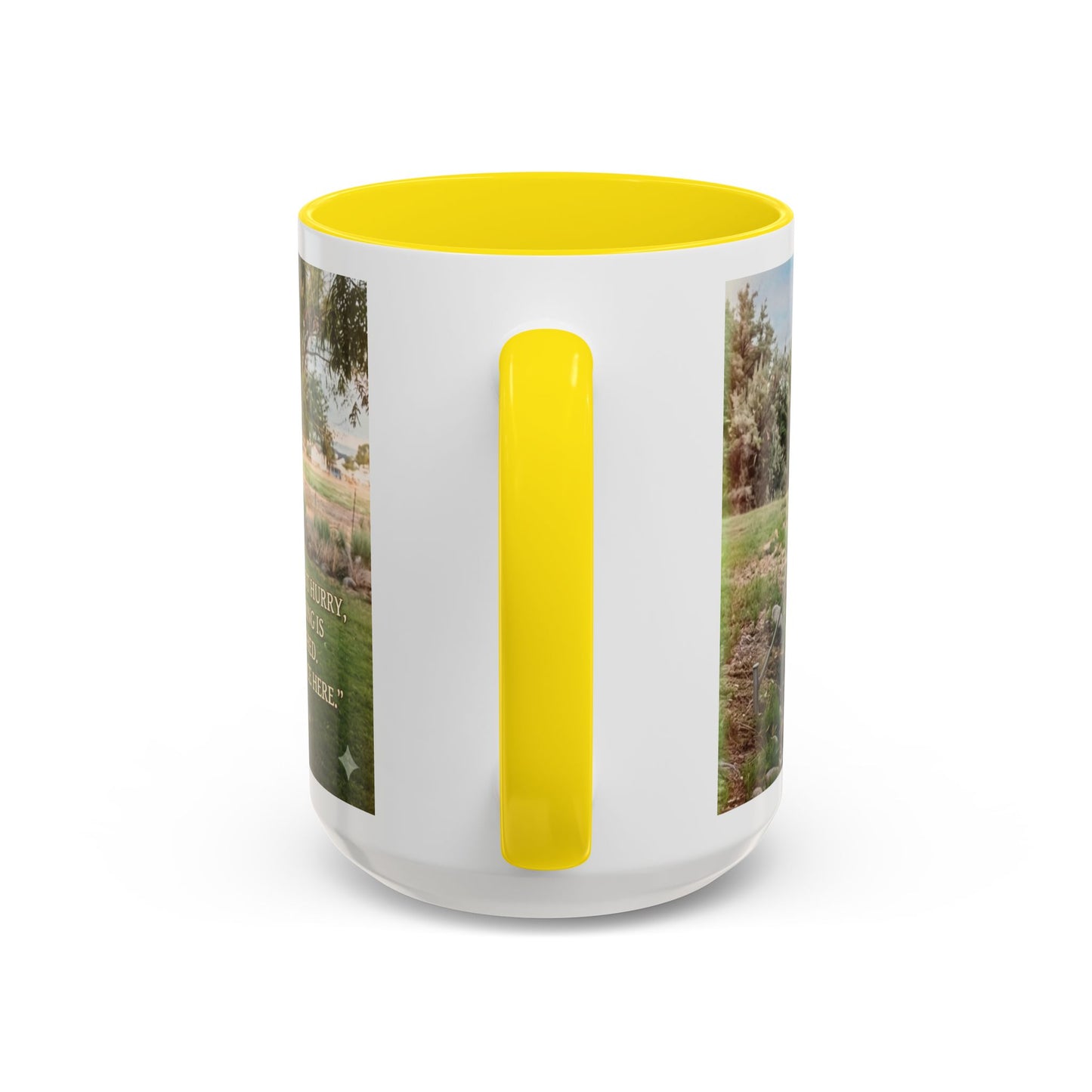 Nature Peace Coffee Mug — "Nature does not hurry, yet everything is accomplished" Inspirational 11/15oz
