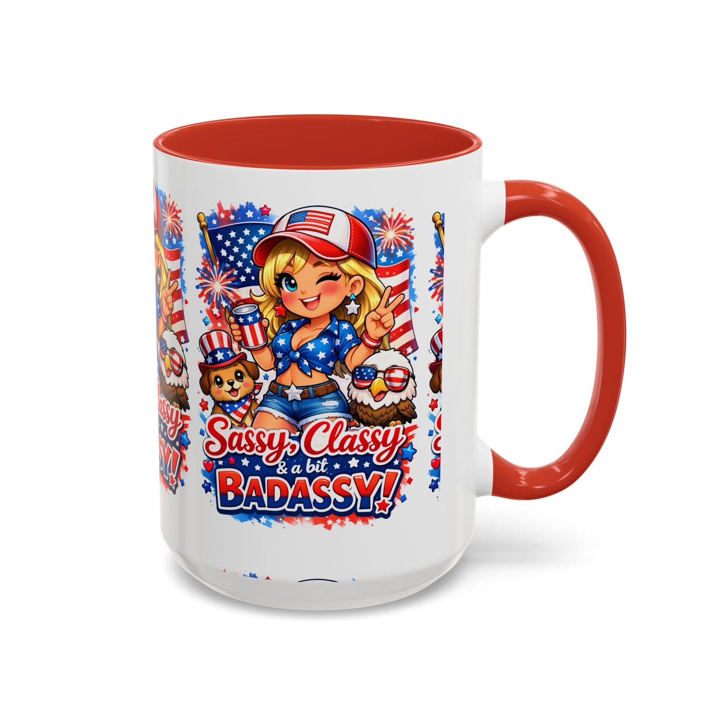 Patriotic 'Sassy, Classy & a Bit Badassy' Coffee Mug