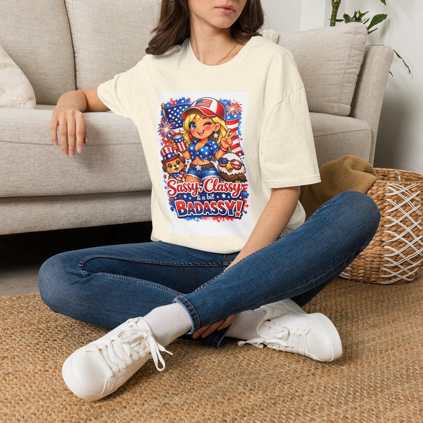 Patriotic Sassy Girl T-Shirt — "Sassy, Classy & a Little Badassy" 4th of July Tee