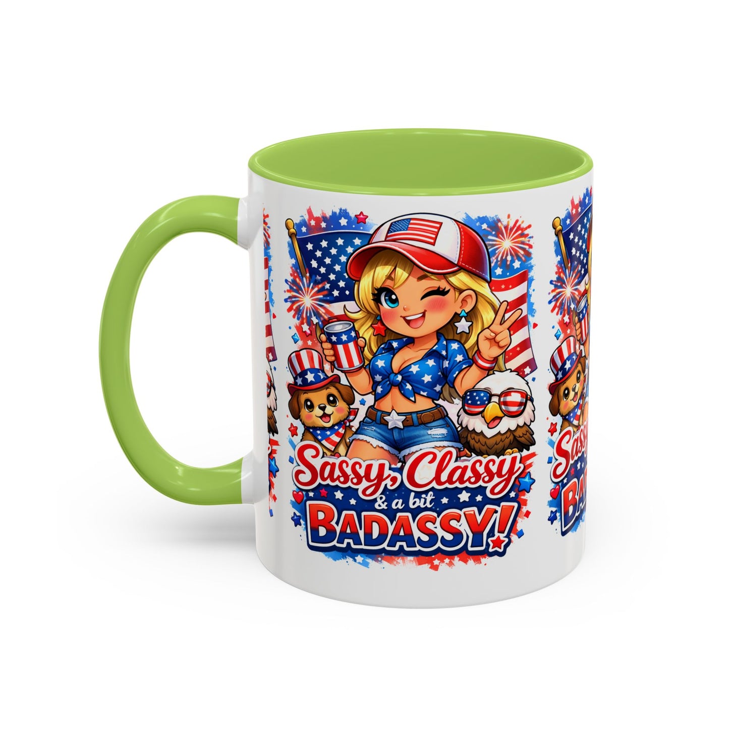 Patriotic 'Sassy, Classy & a Bit Badassy' Coffee Mug