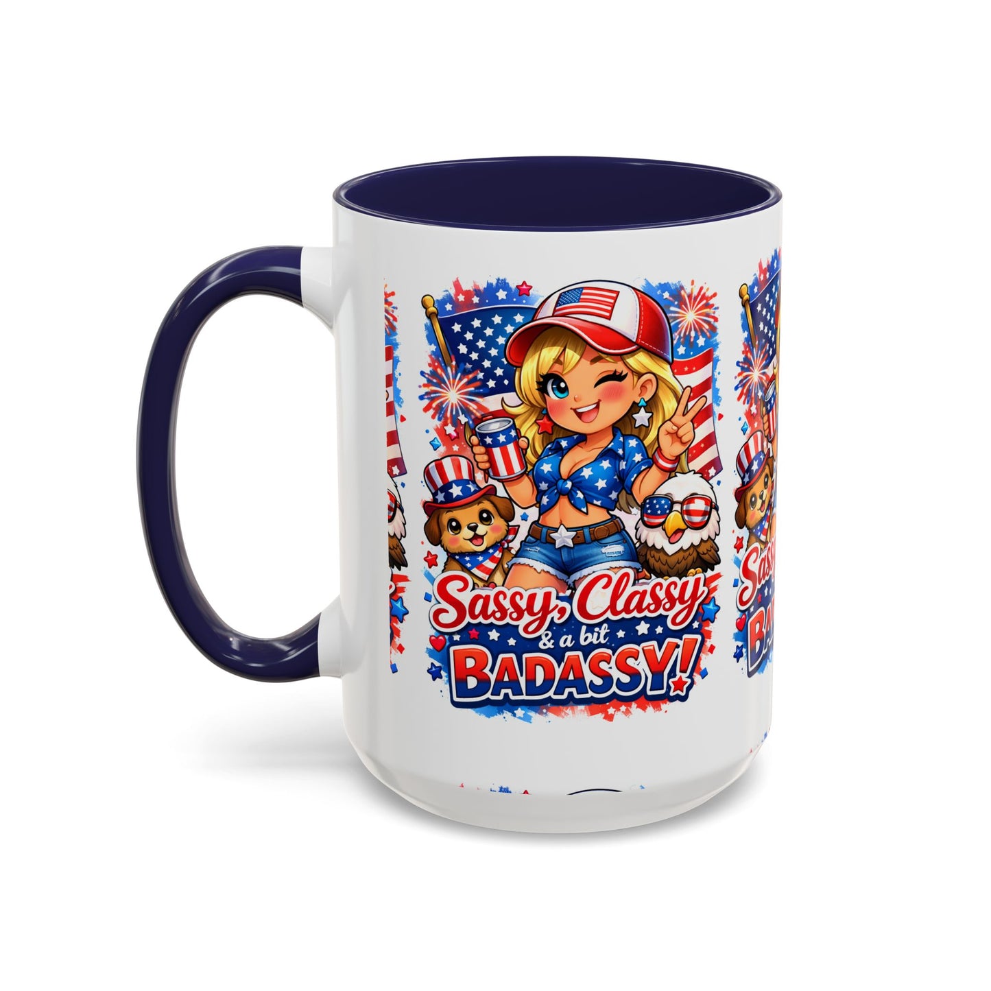 Patriotic 'Sassy, Classy & a Bit Badassy' Coffee Mug
