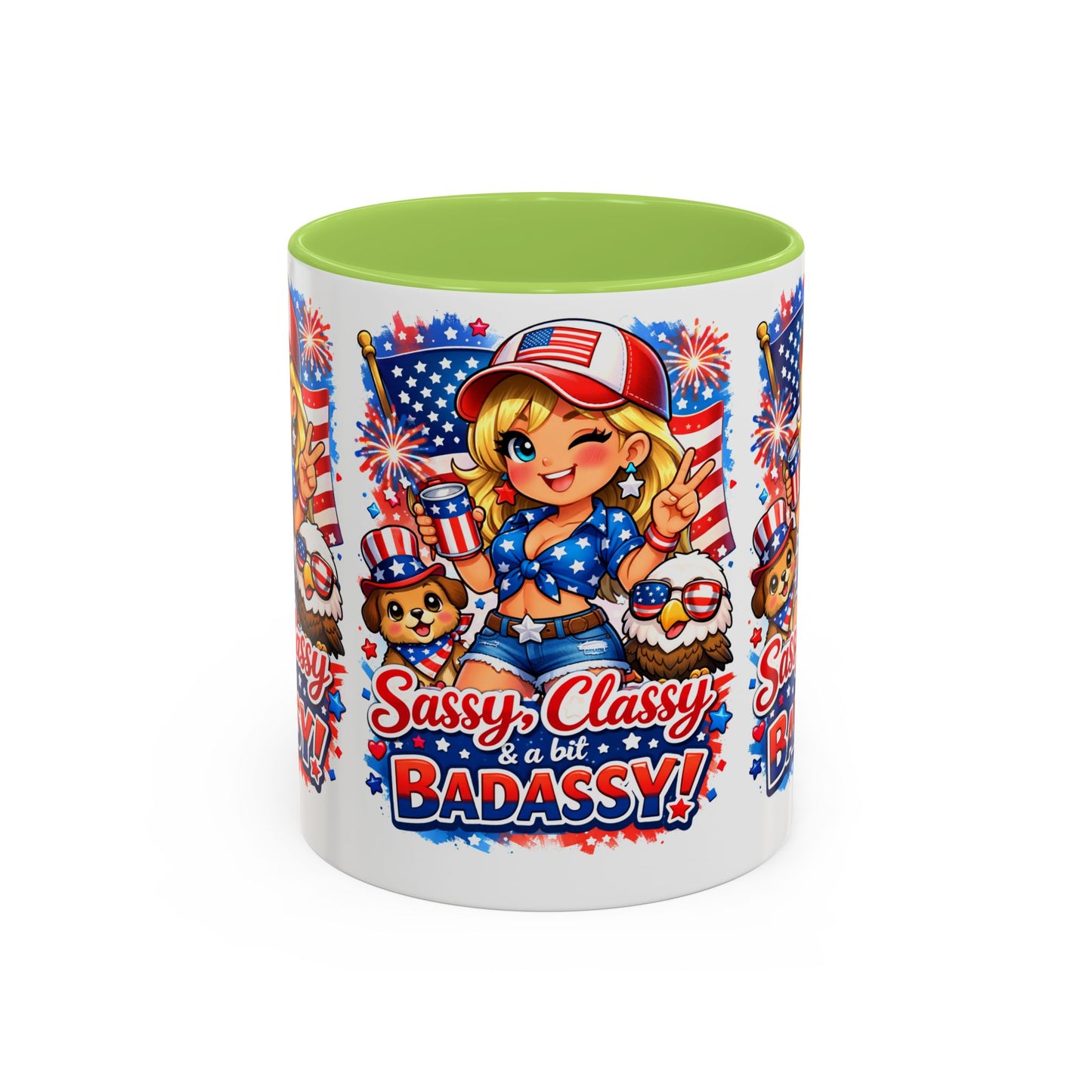 Patriotic 'Sassy, Classy & a Bit Badassy' Coffee Mug