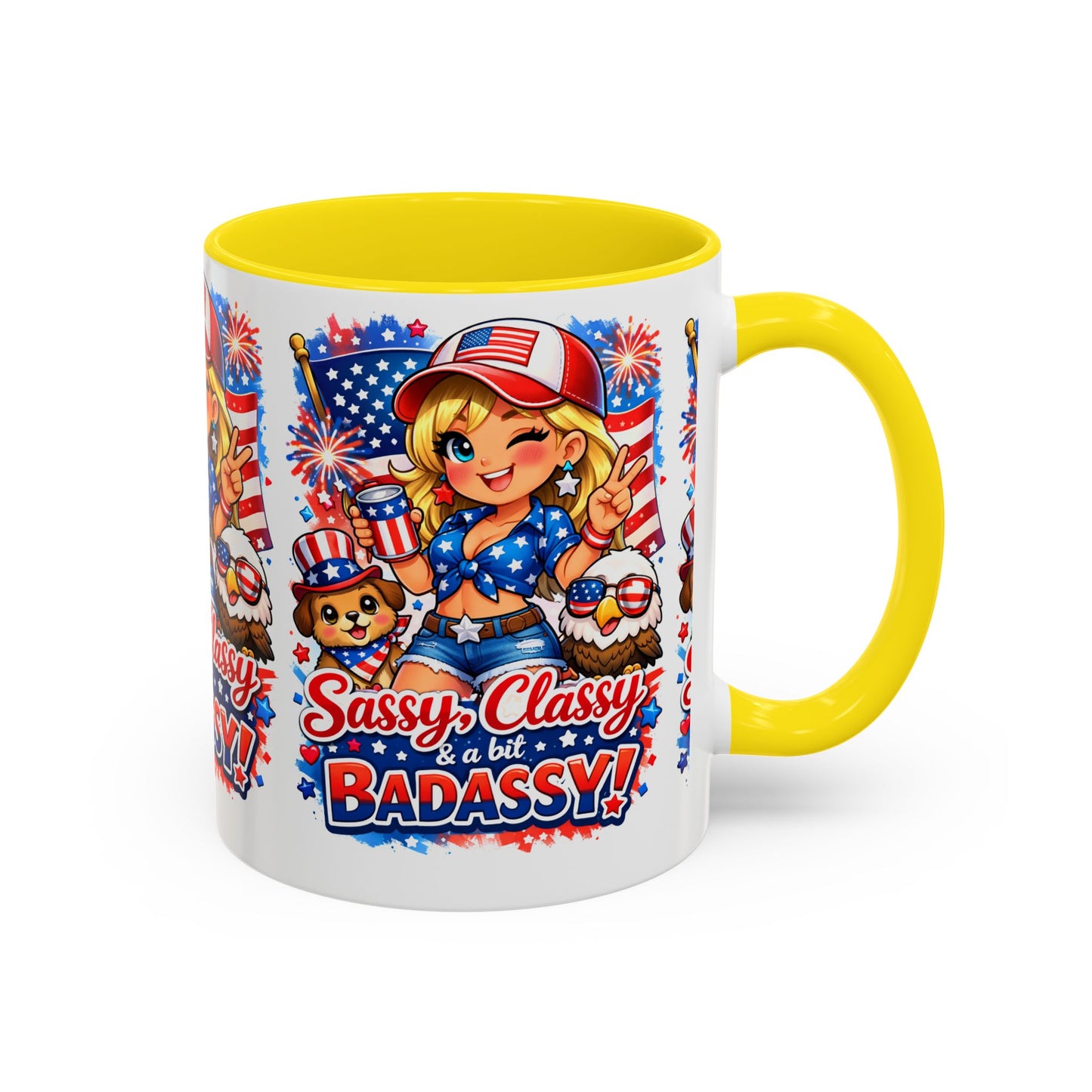 Patriotic 'Sassy, Classy & a Bit Badassy' Coffee Mug