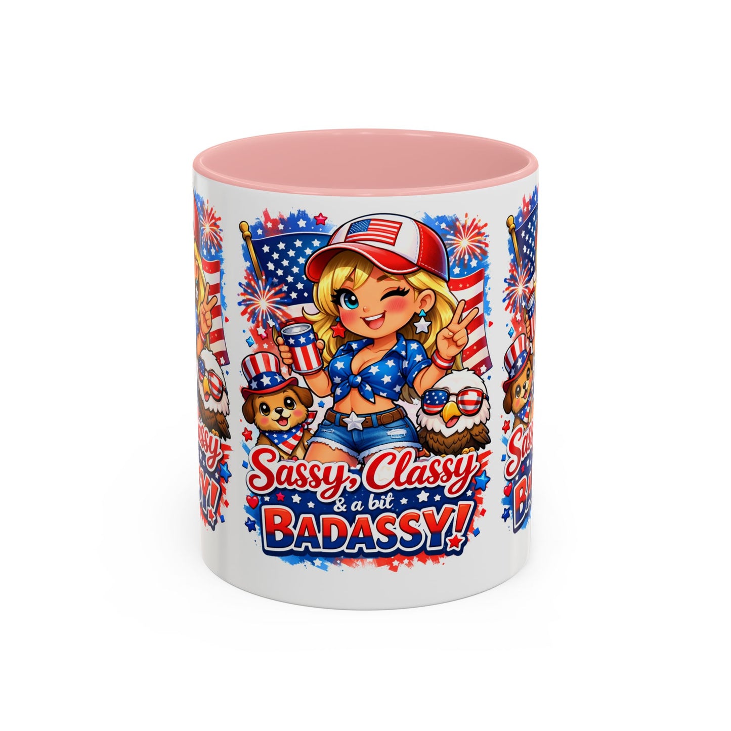 Patriotic 'Sassy, Classy & a Bit Badassy' Coffee Mug