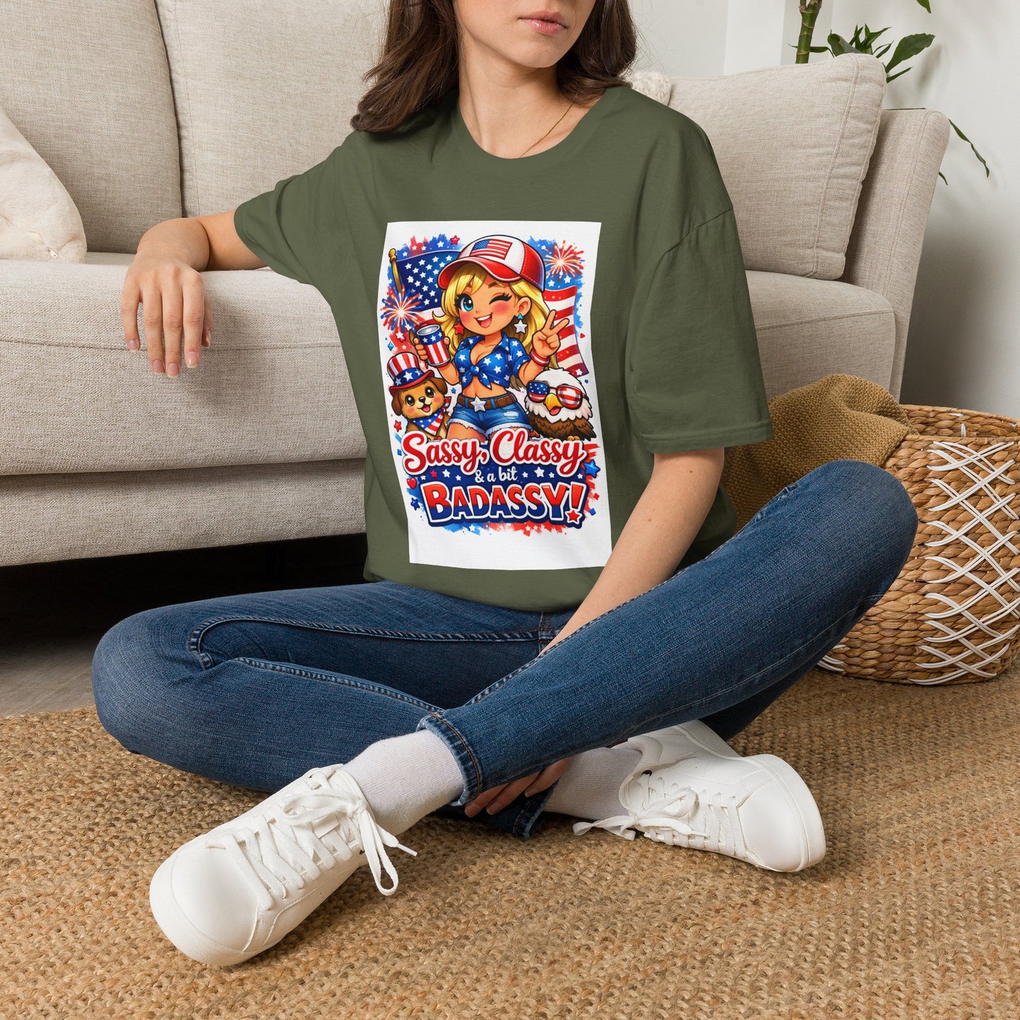 Patriotic Sassy Girl T-Shirt — "Sassy, Classy & a Little Badassy" 4th of July Tee