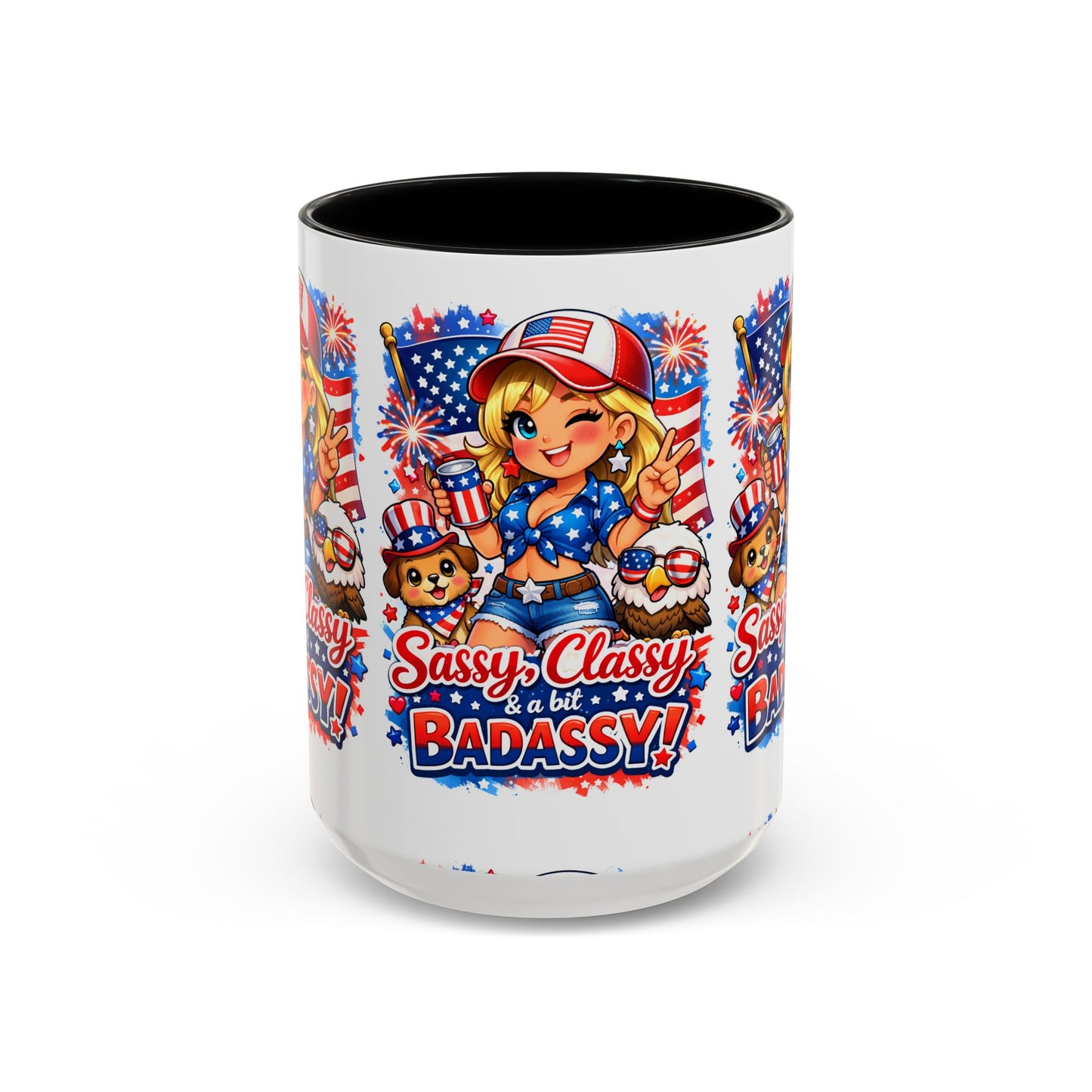Patriotic 'Sassy, Classy & a Bit Badassy' Coffee Mug