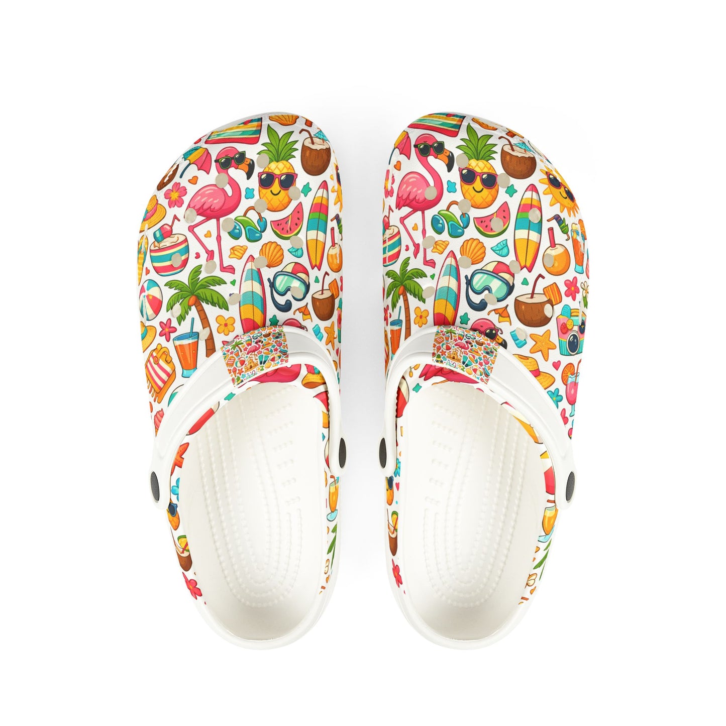 Summer Beach Print Clogs — Colorful EVA Foam Slip-On Shoes