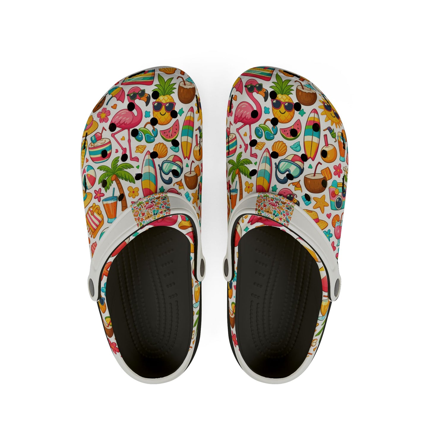 Summer Beach Print Clogs — Colorful EVA Foam Slip-On Shoes